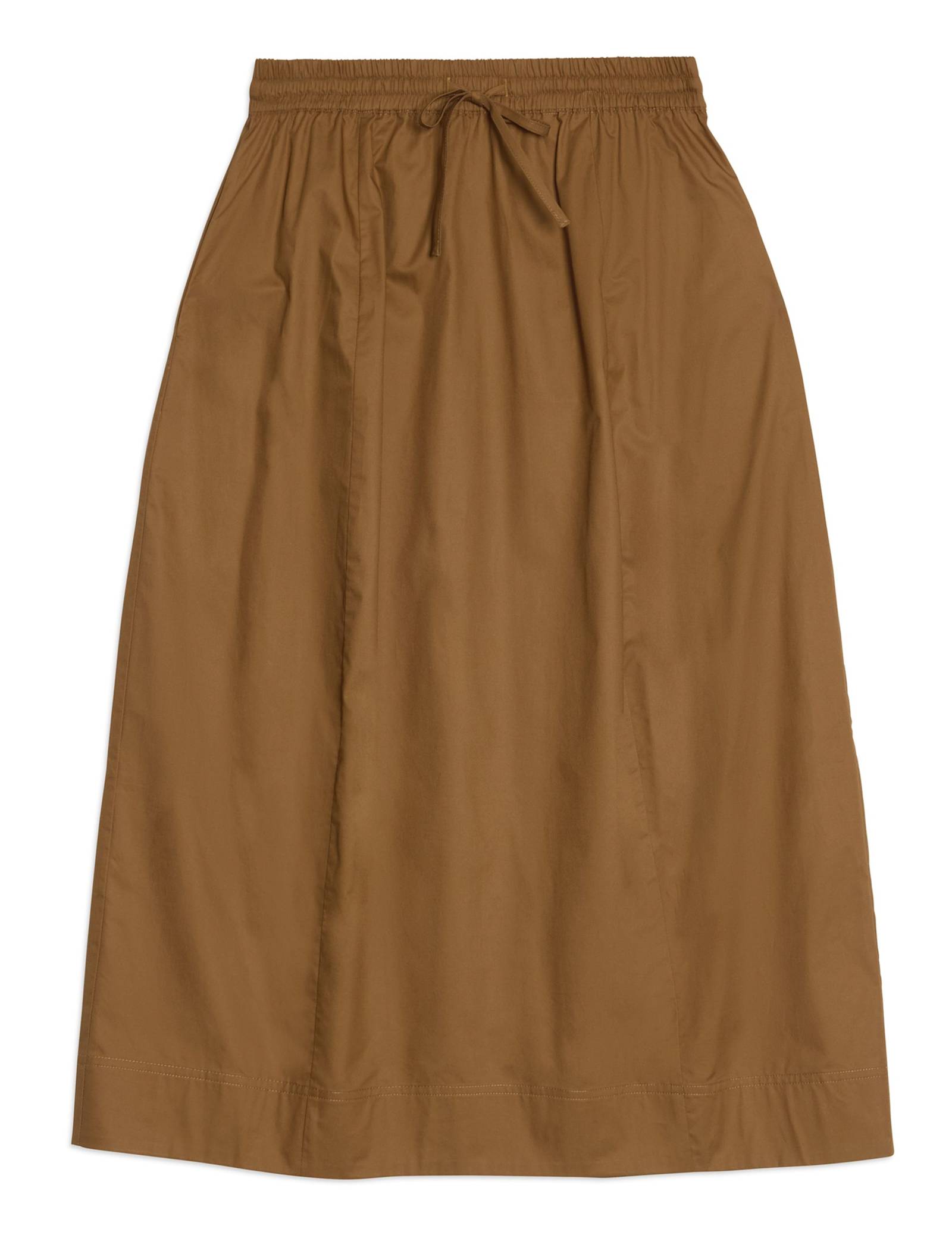 Pure Cotton Sateen Drawstring Midi Skirt - image 1