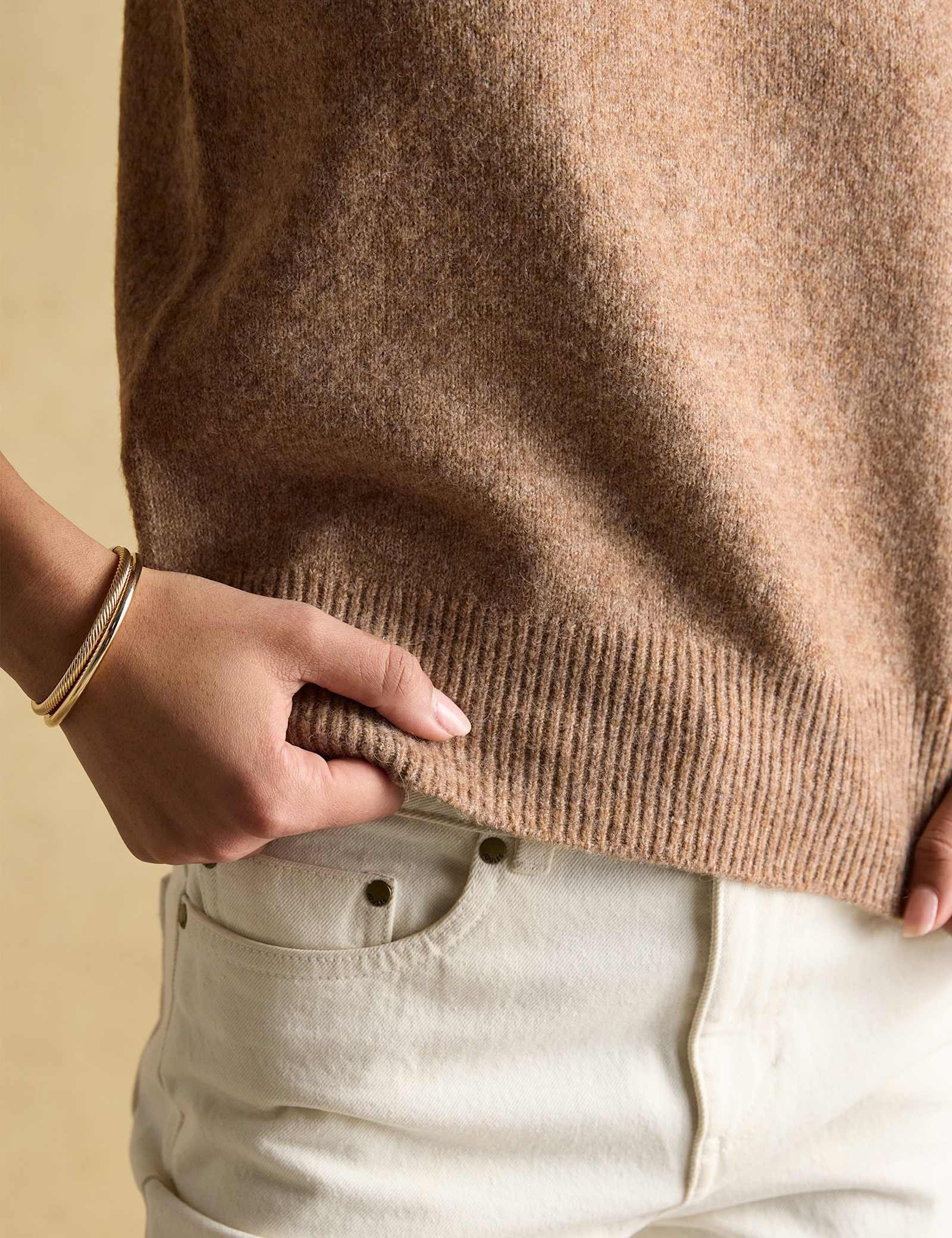 Textured Crew Neck Knitted Vest - image 3