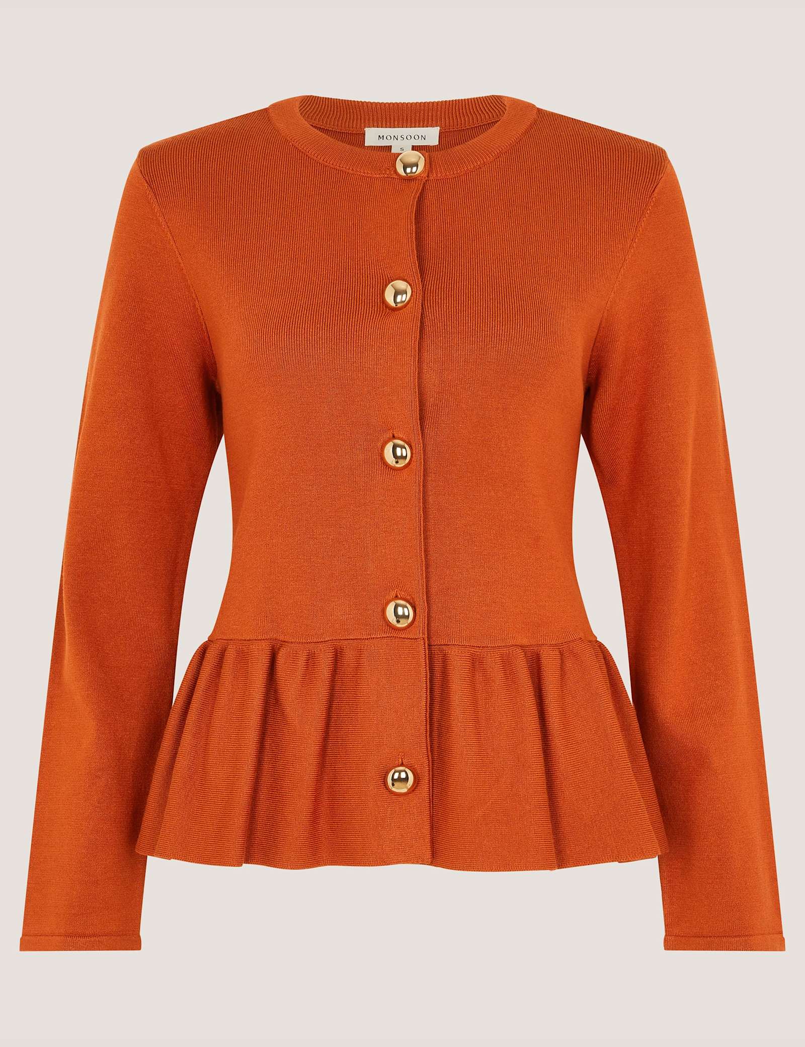 Button Front Longline Peplum Cardigan - image 1