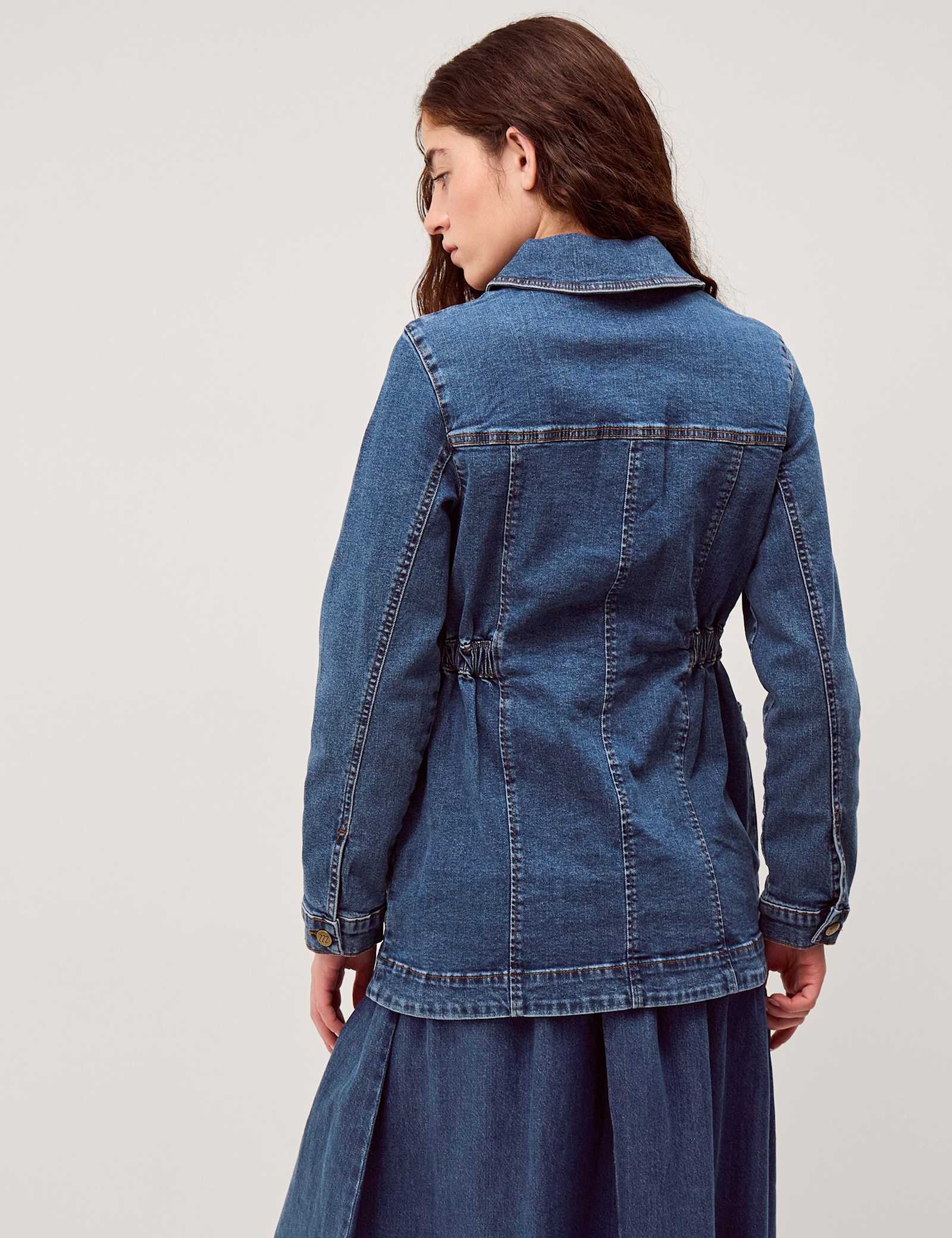 Denim Collared Jacket - image 3