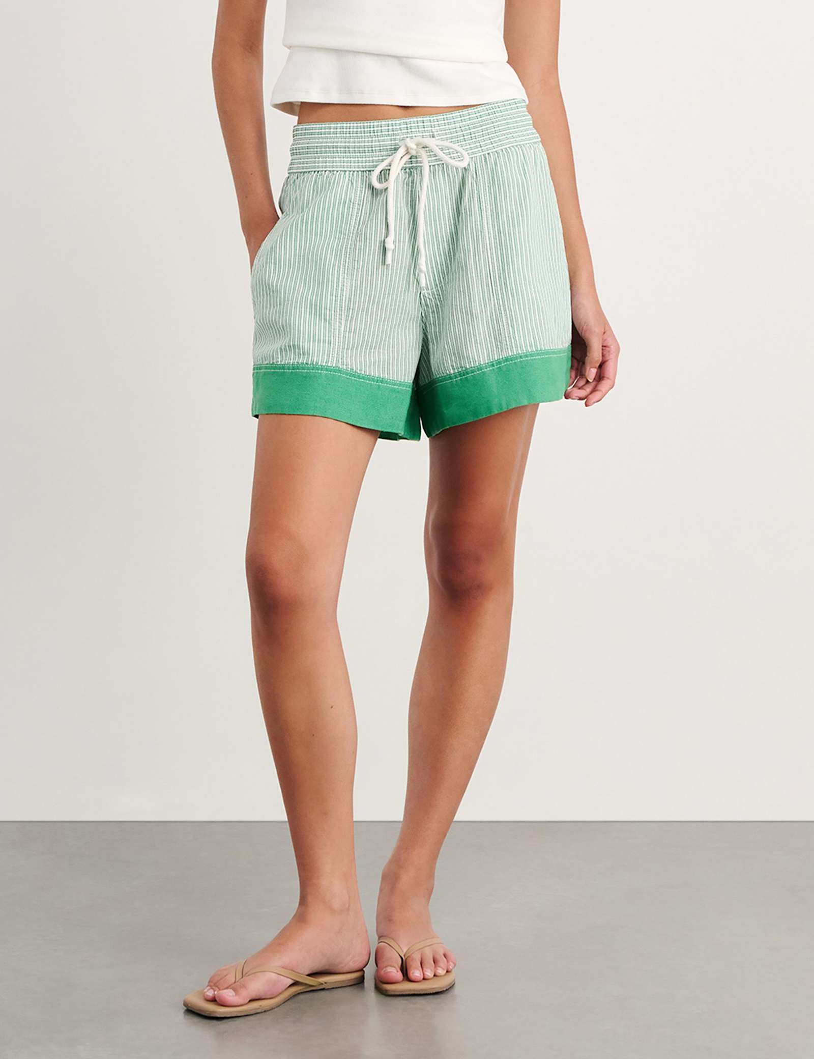Linen Rich Striped Shorts - image 4