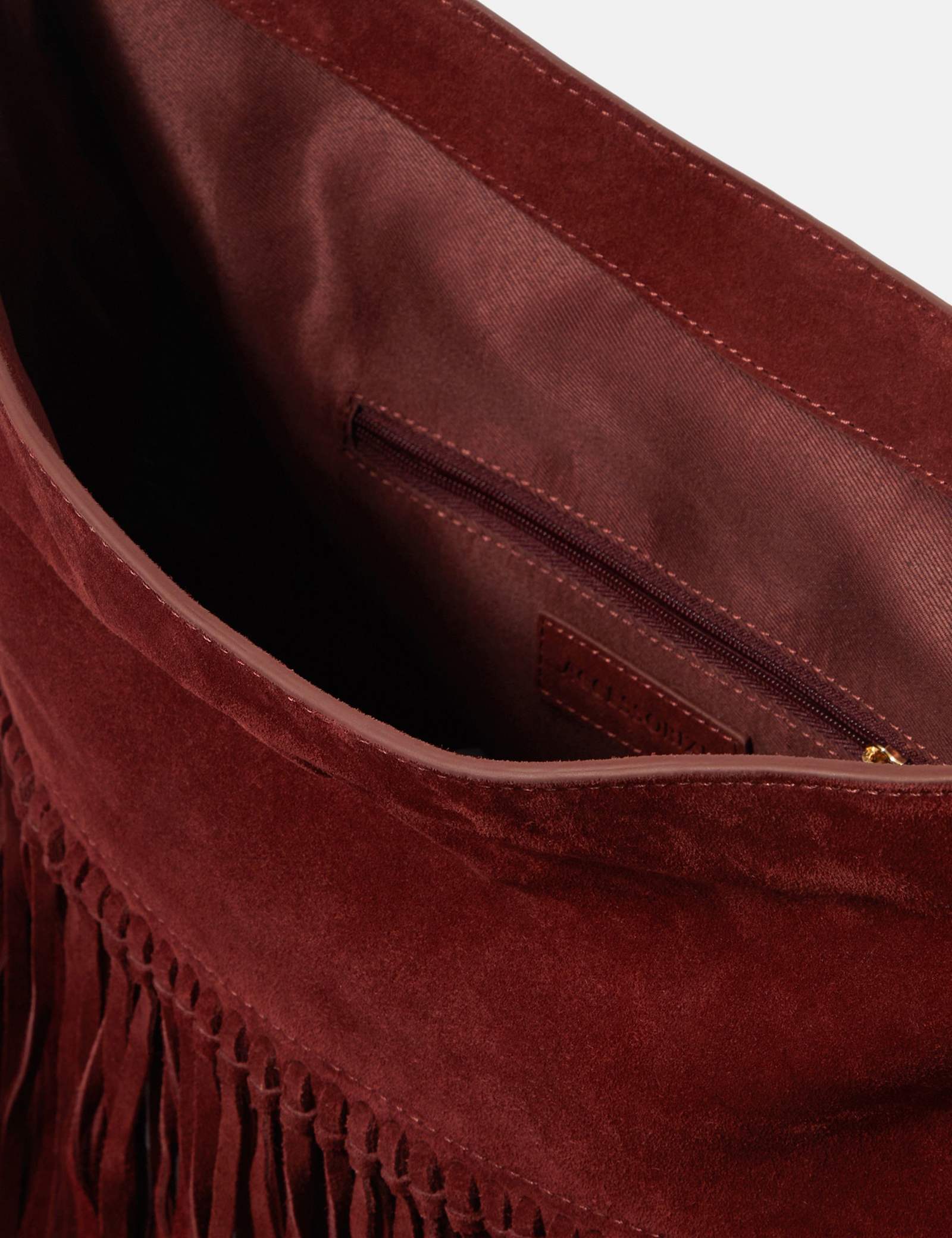 Suede Fringed Shoulder Bag - image 3