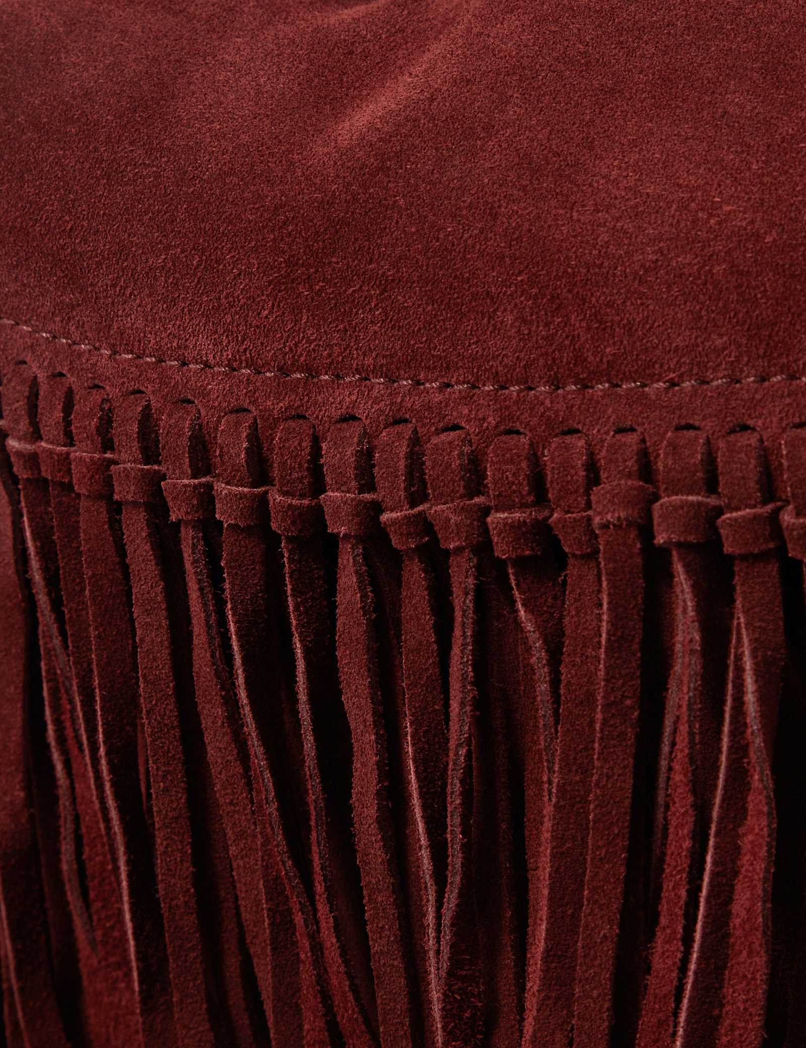 Suede Fringed Shoulder Bag - image 2