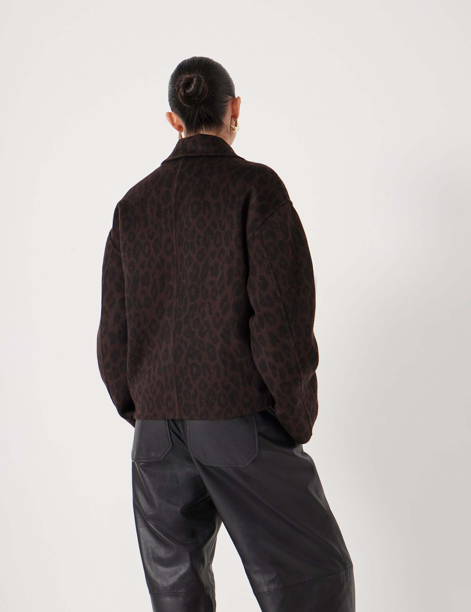 Pure Wool Leopard Print Double Faced Jacket - image 4