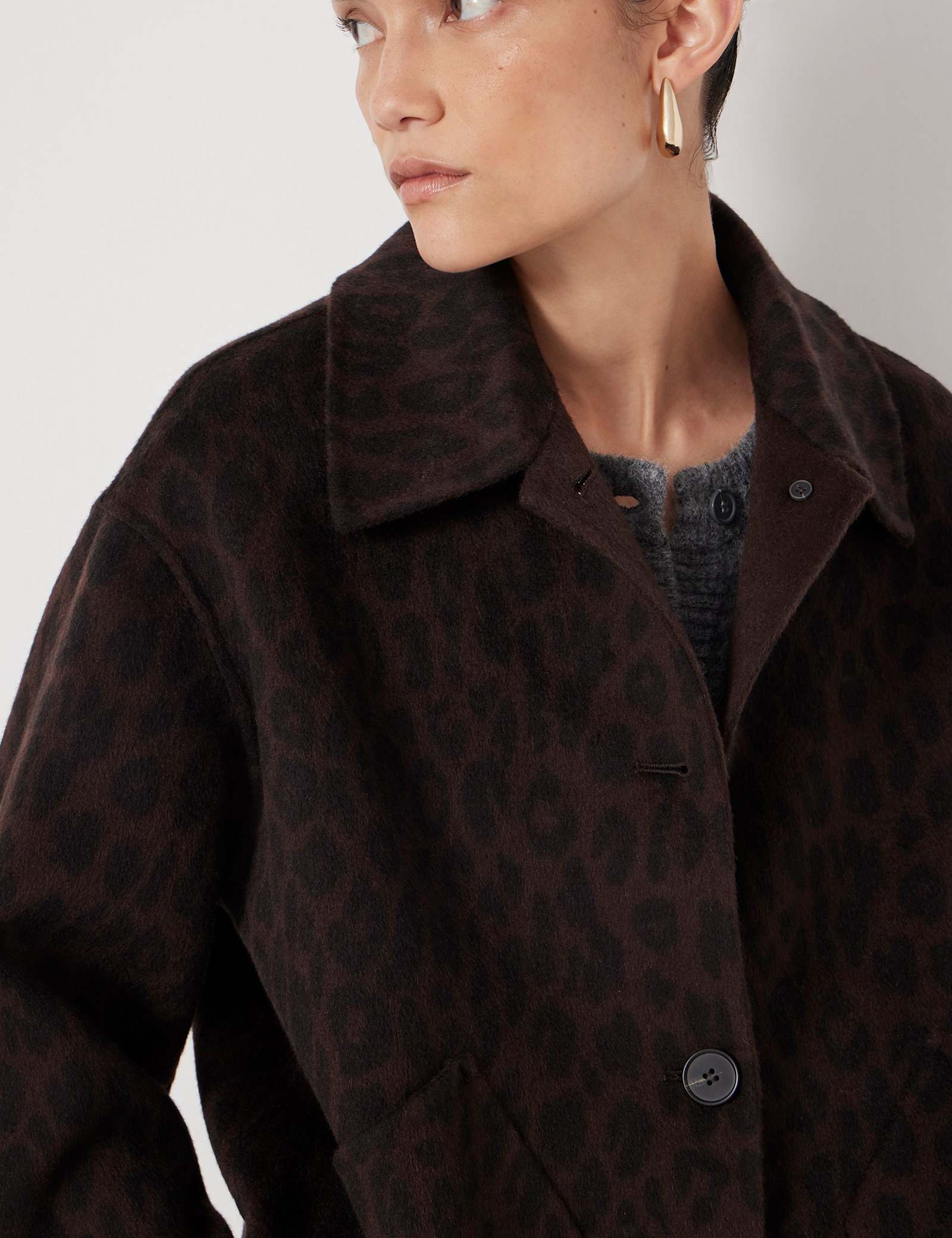 Pure Wool Leopard Print Double Faced Jacket - image 3