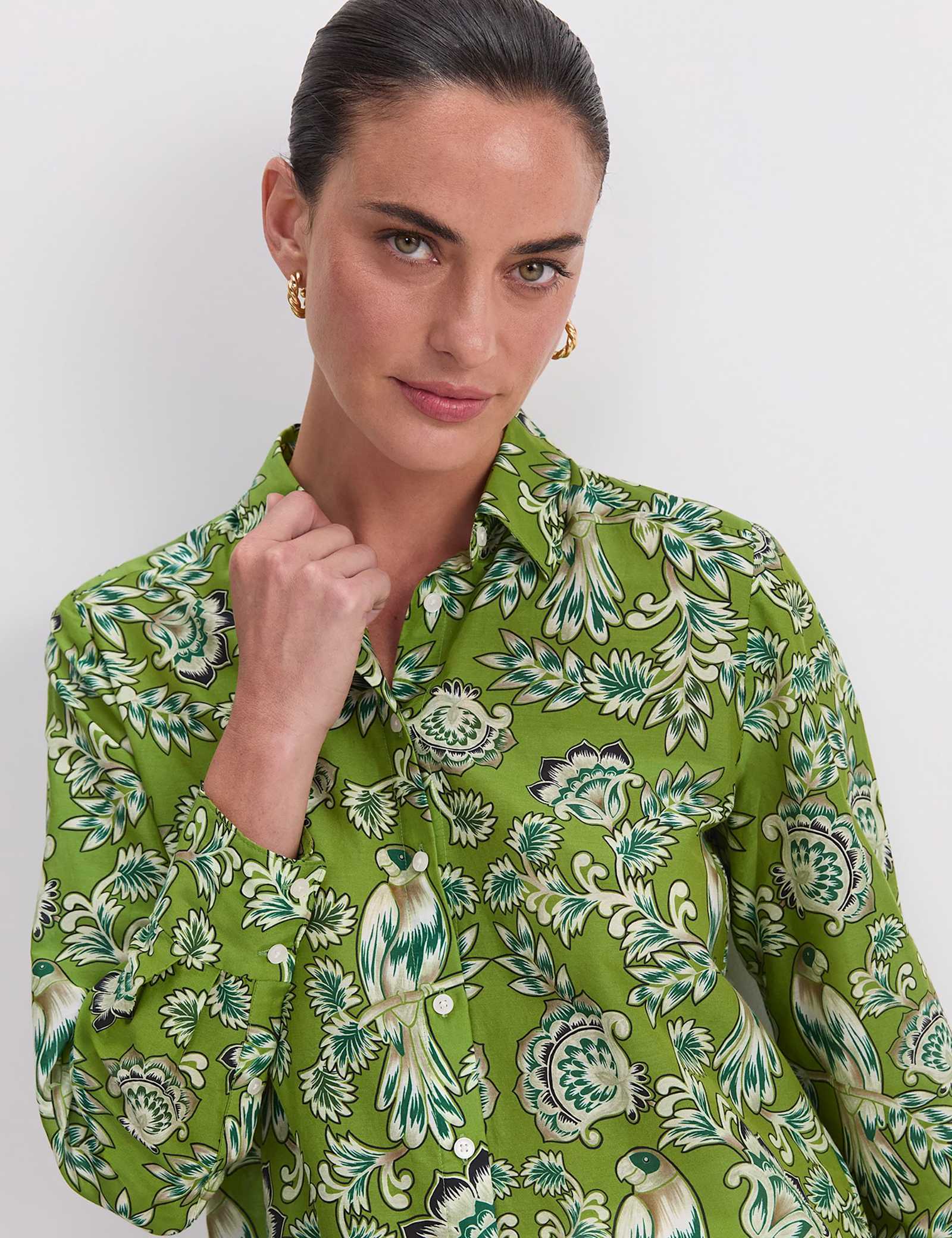 Floral Shirt with Silk - image 4