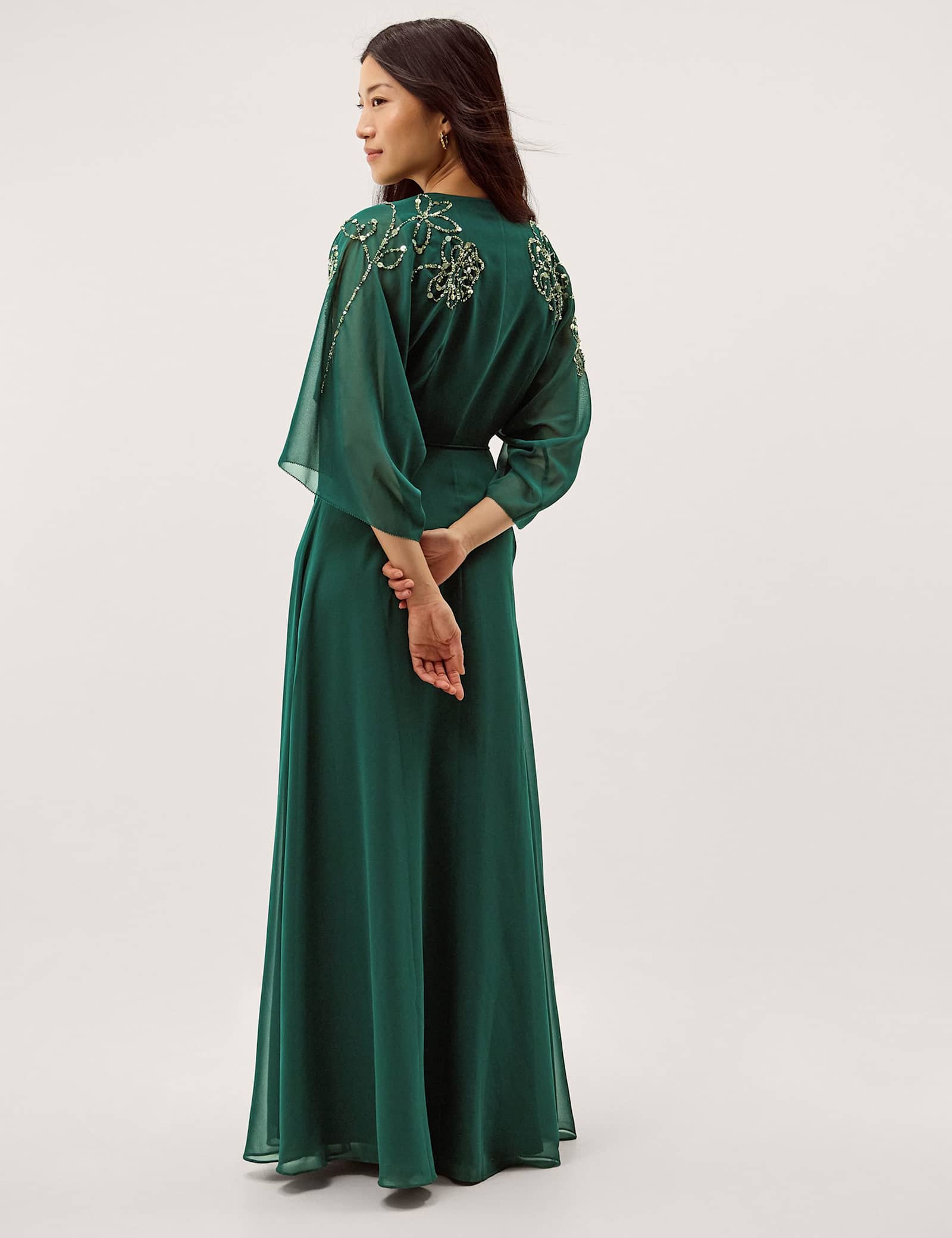 Embellished V-Neck Midi Wrap Dress - image 3
