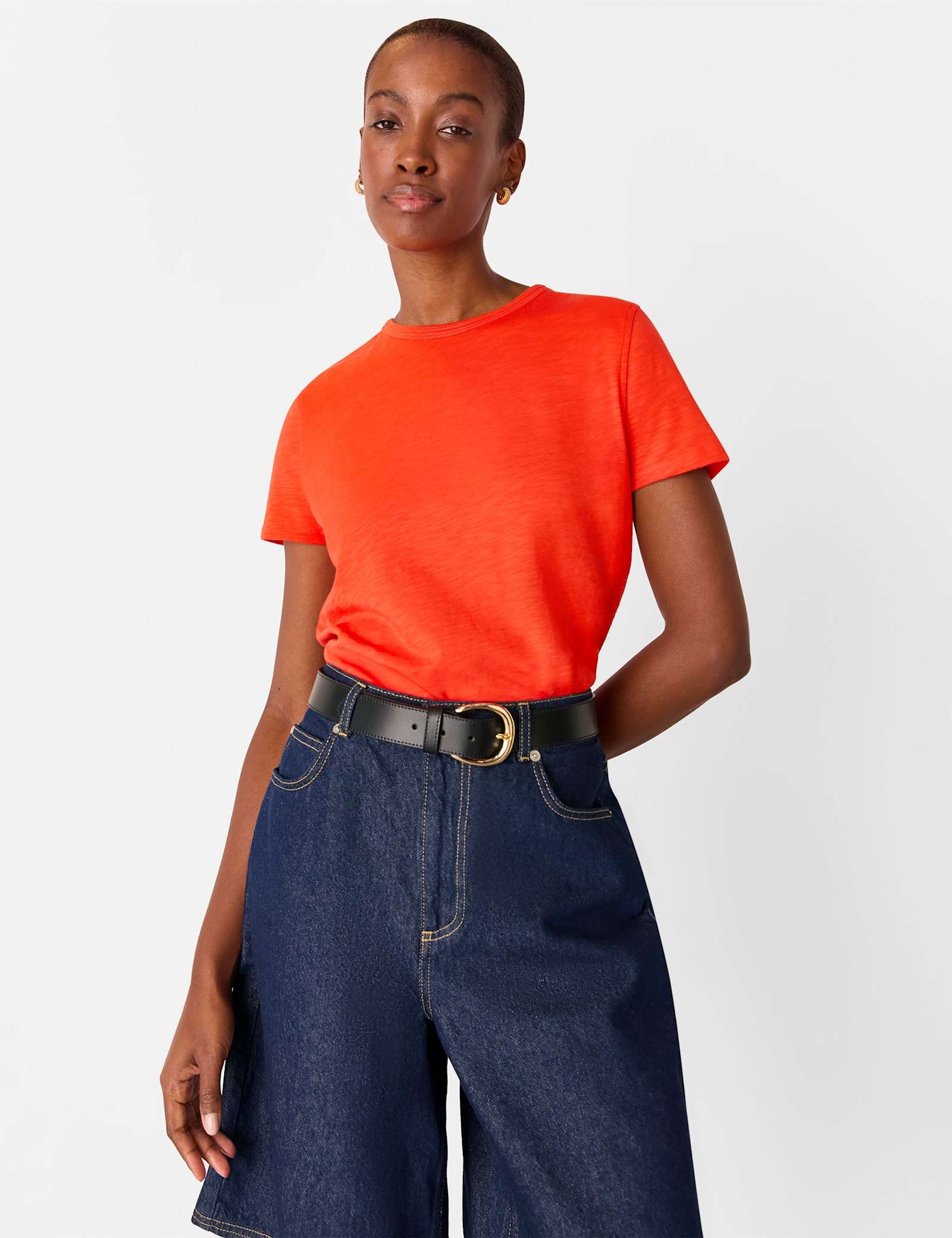 Cotton Rich Double Trim Crew Neck T-Shirt - image 3