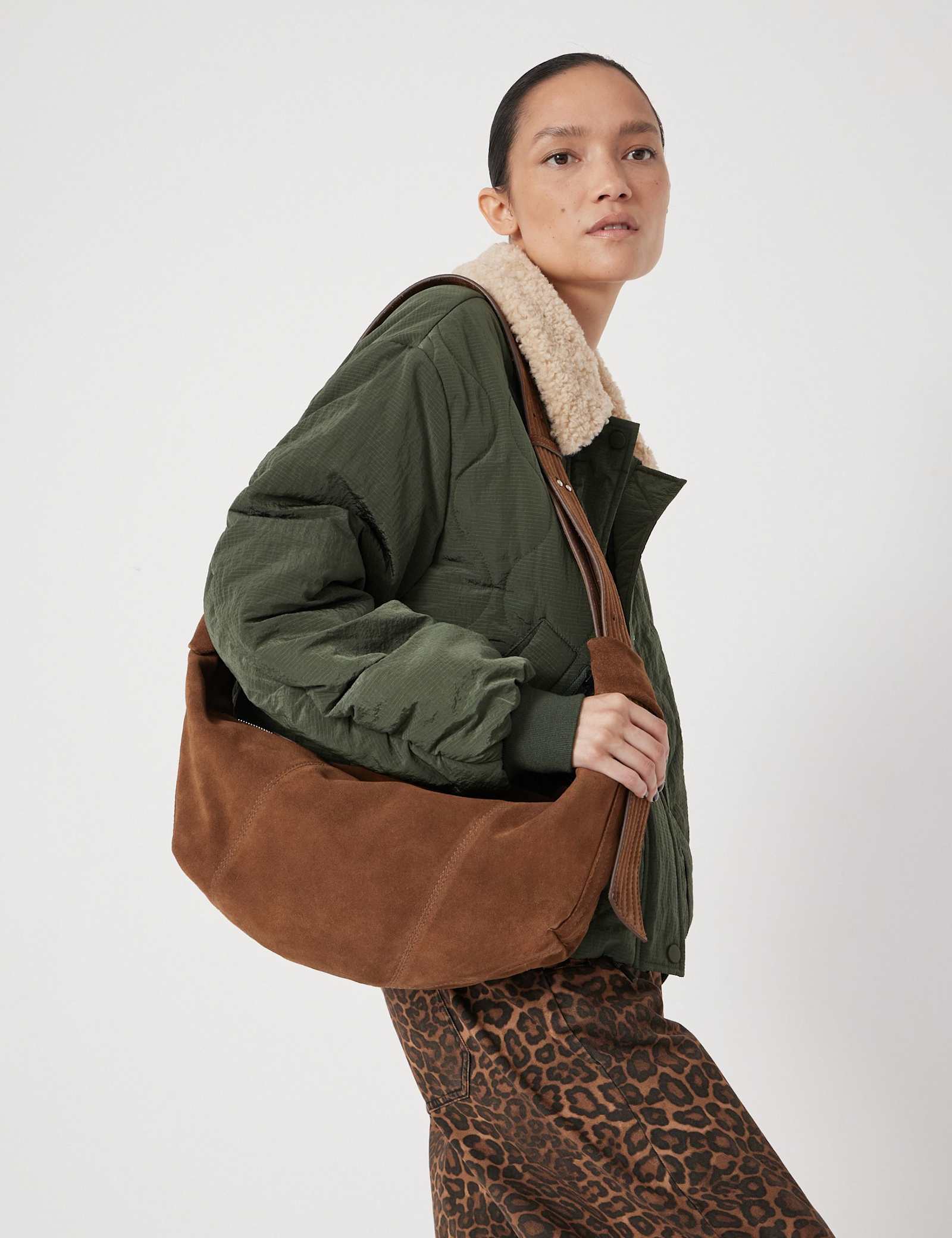 Suede Oversized Shoulder Bag - image 5