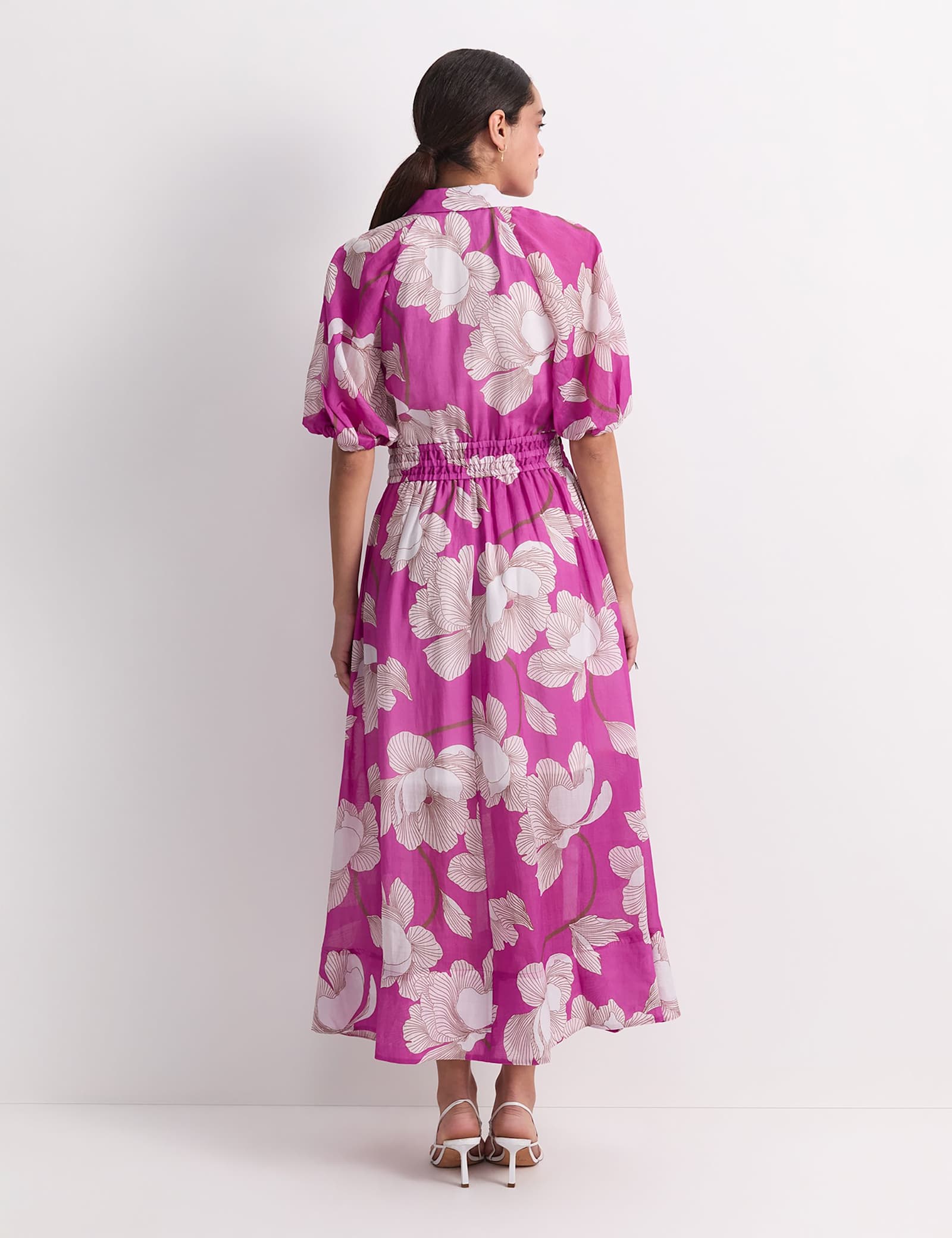 Lyocell Blend Floral Midi Shirt Dress - image 4