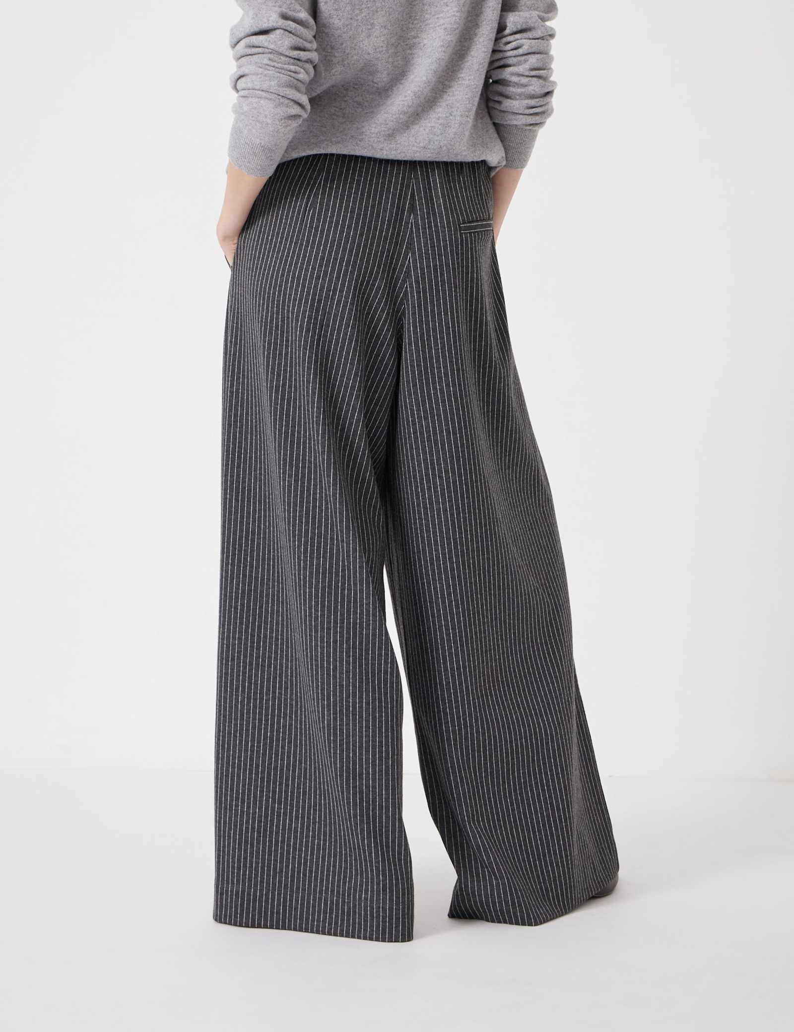 Striped Drawstring Wide Leg Trousers - image 2