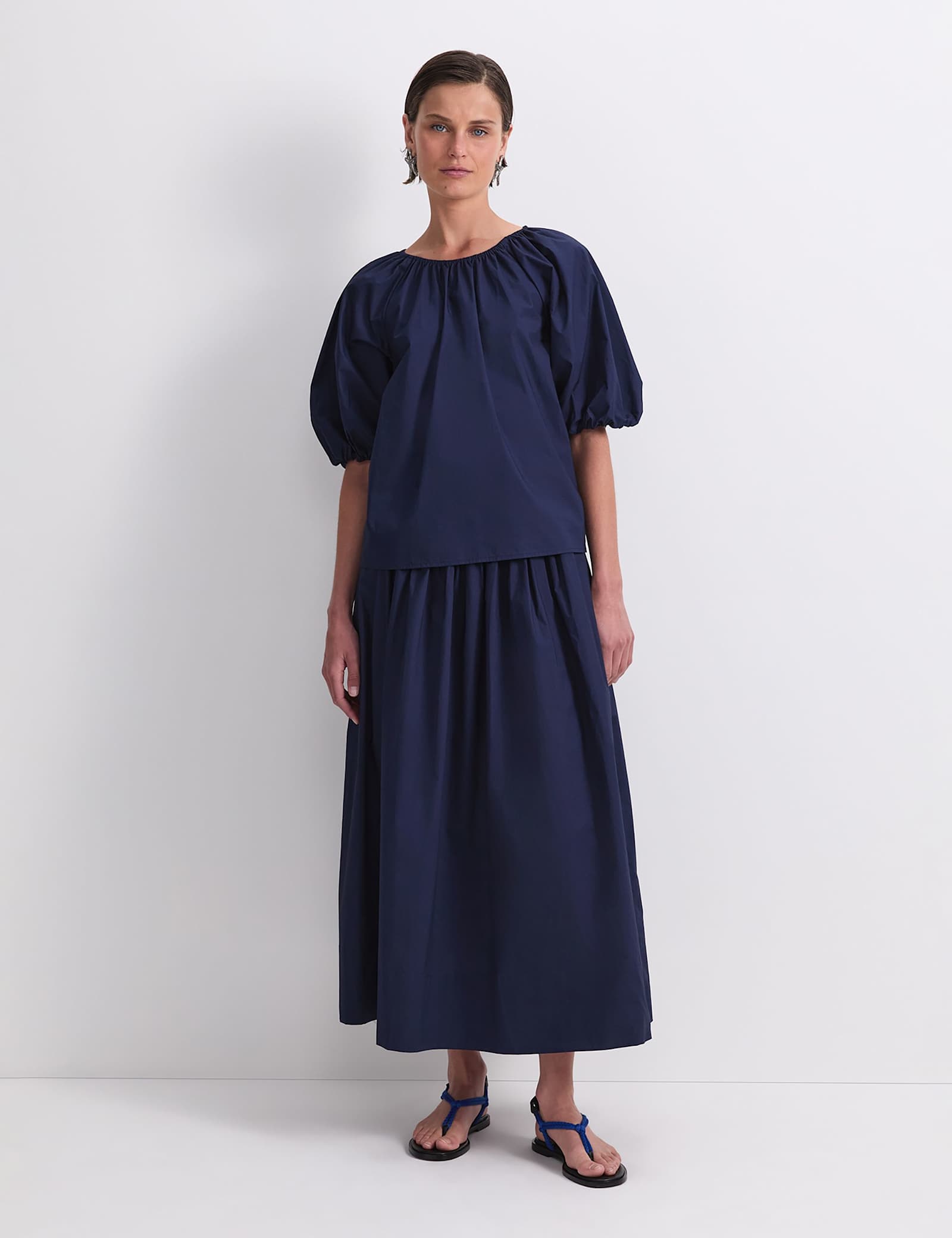 Pure Cotton Tie Neck Blouse - image 5