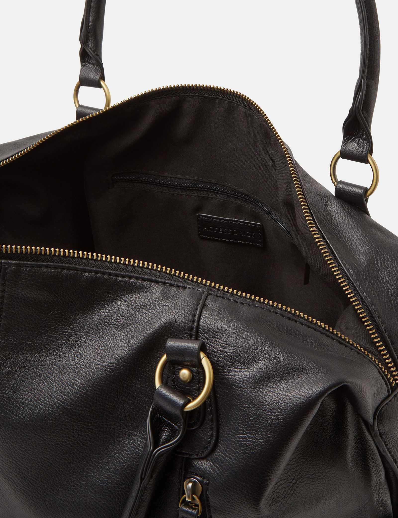 Faux Leather Zip Detail Shoulder Bag - image 2