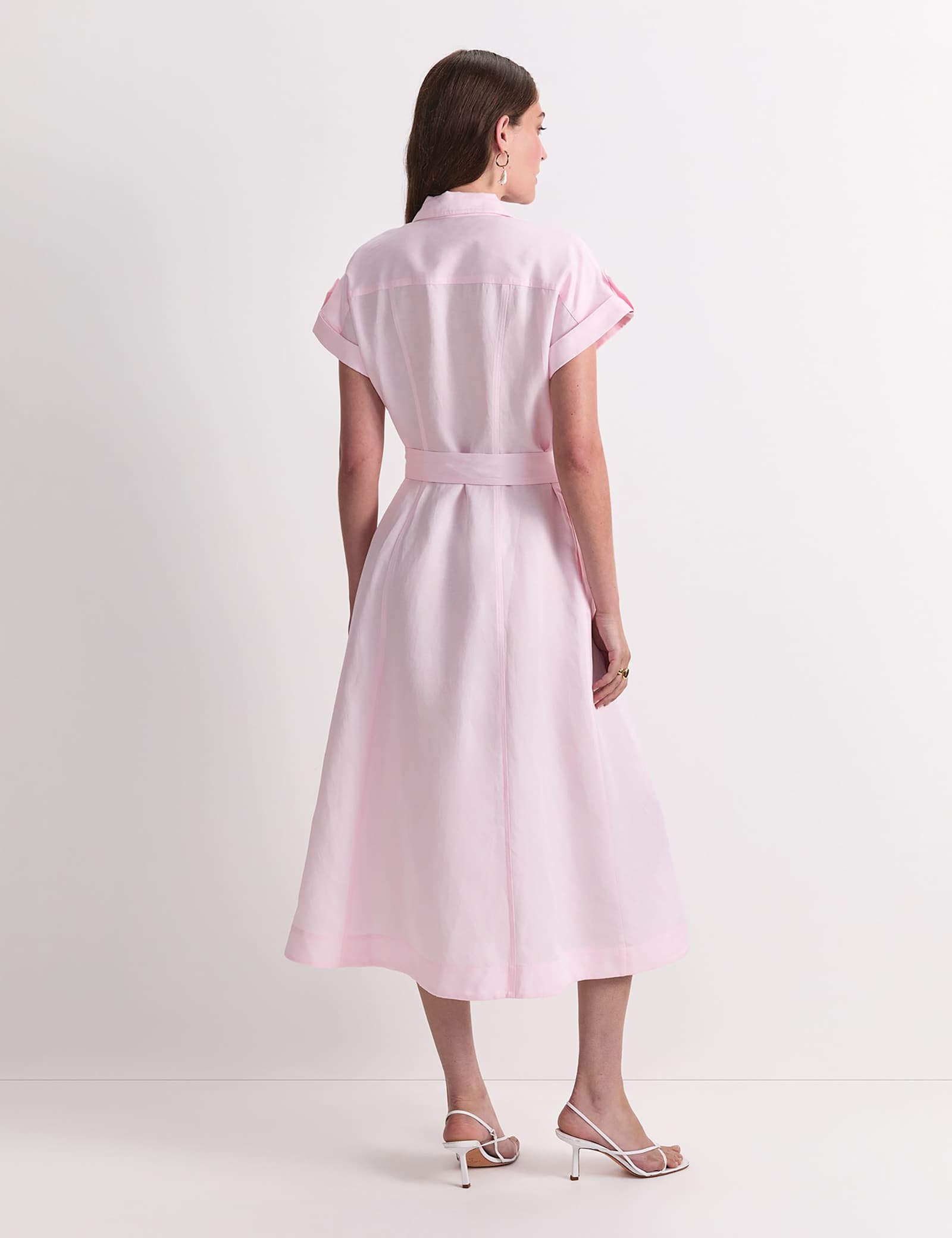 Lyocell Rich Belted Midi Shirt Dress - image 5