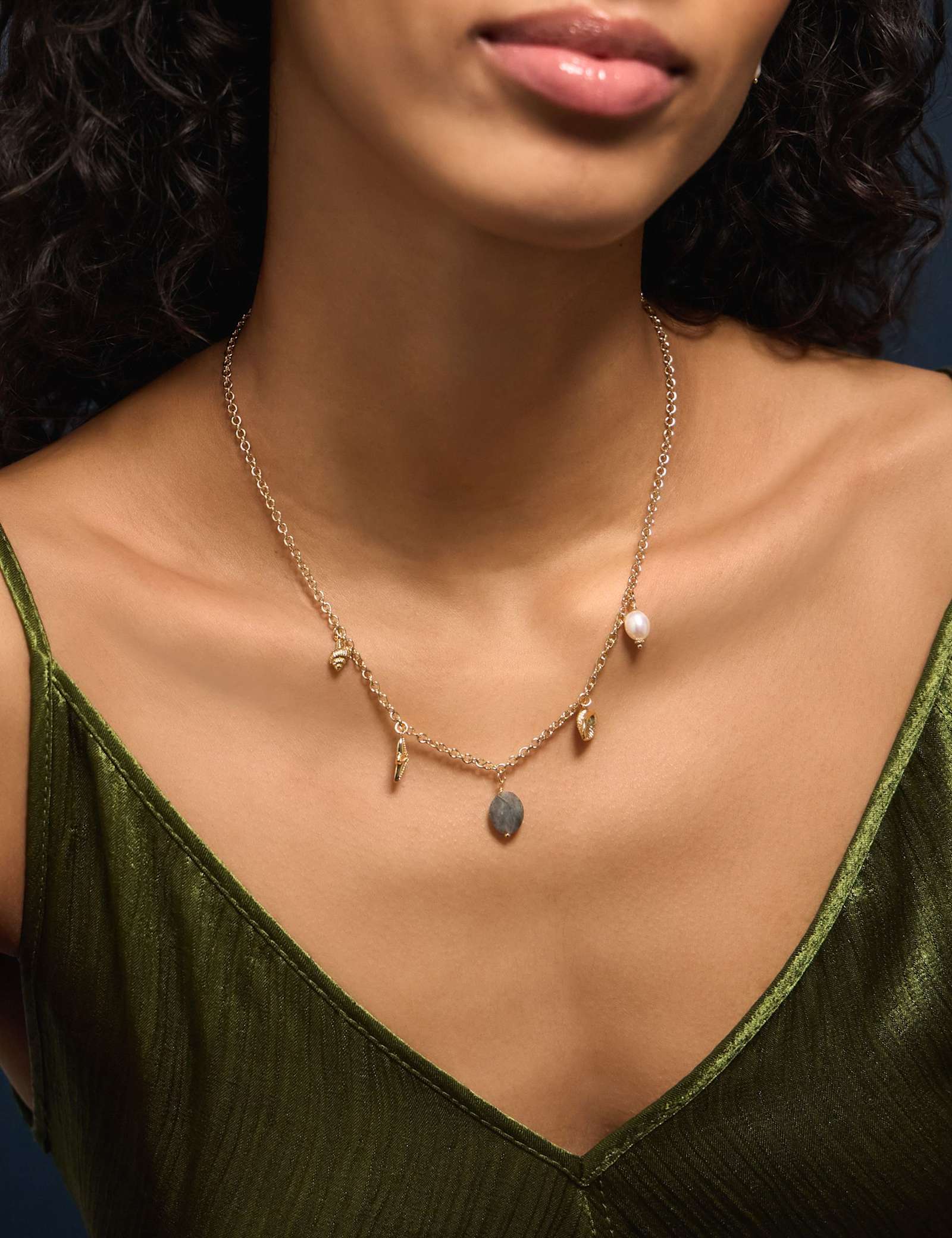 Gold Plated Charm Necklace - image 1