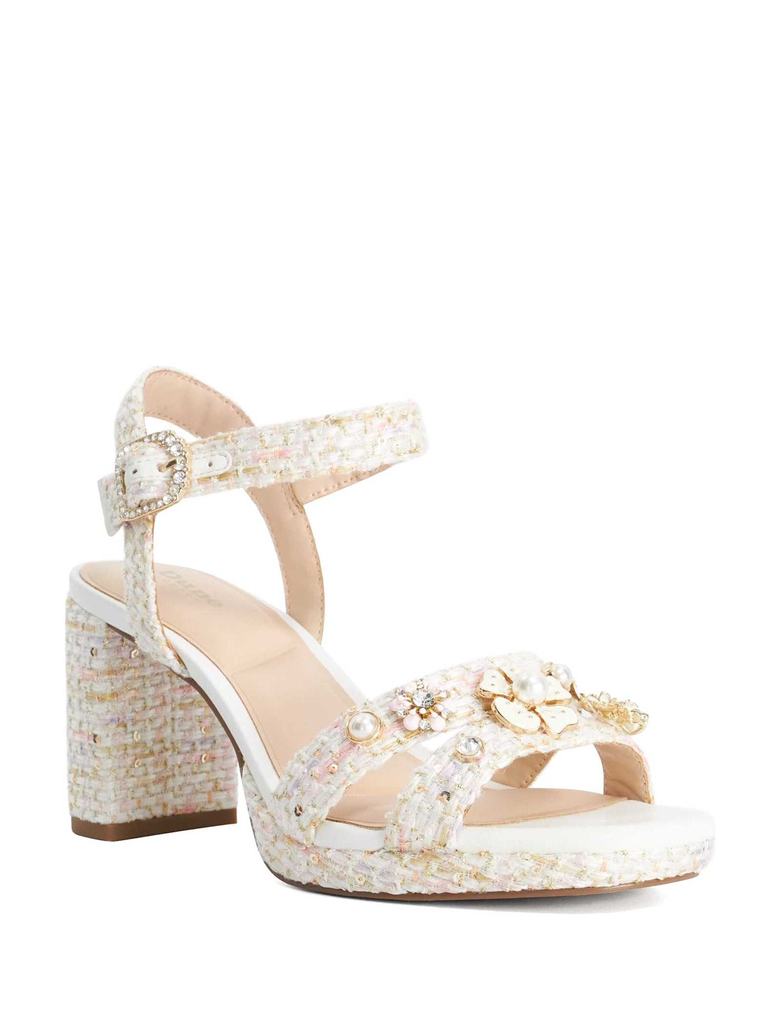 Embellished Ankle Strap Block Heel Sandals - image 5