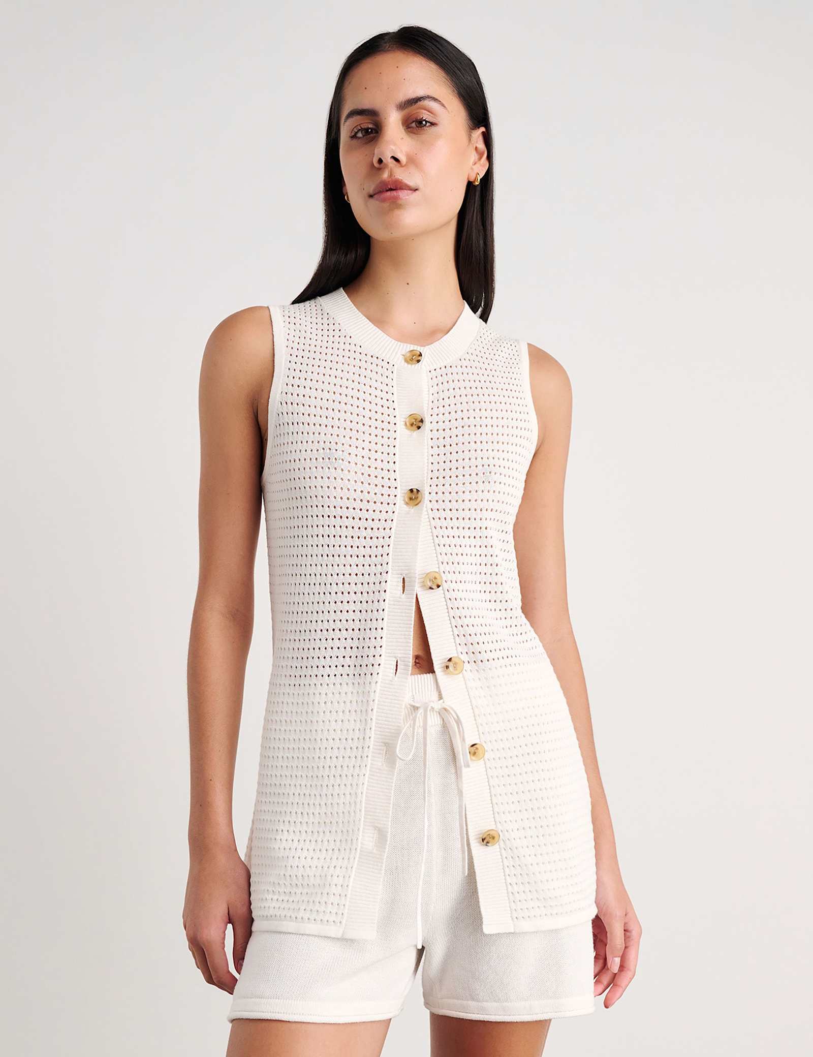 Linen Rich Longline Vest - image 1