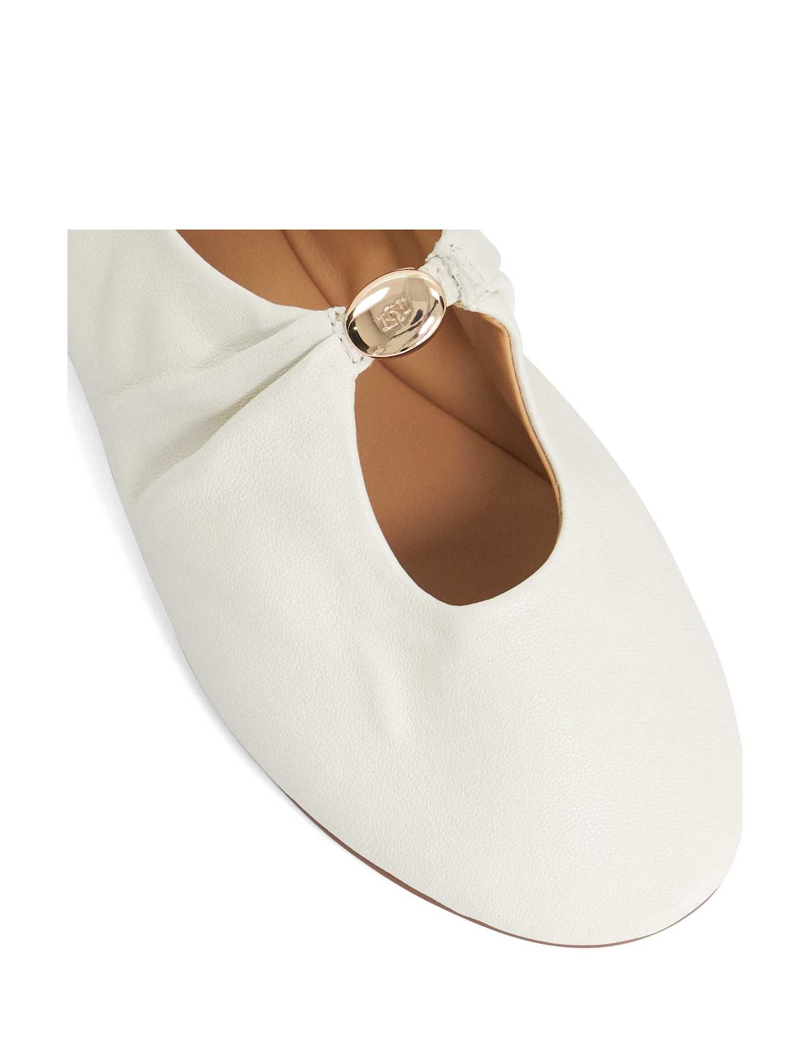 Leather Flat Round Toe Ballet Pumps - image 3