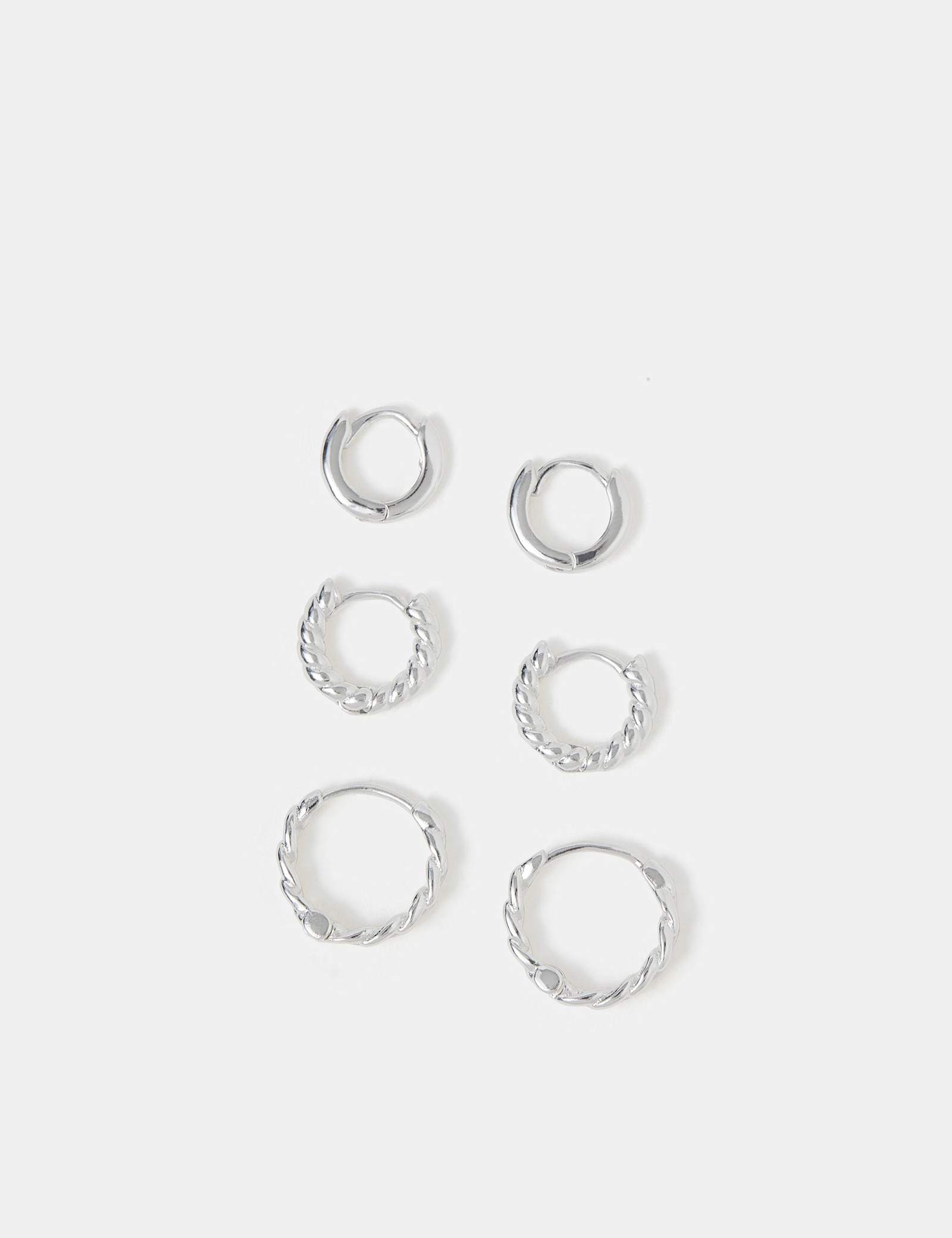 3 Pack Sterling Silver Plated Earrings Set - image 3