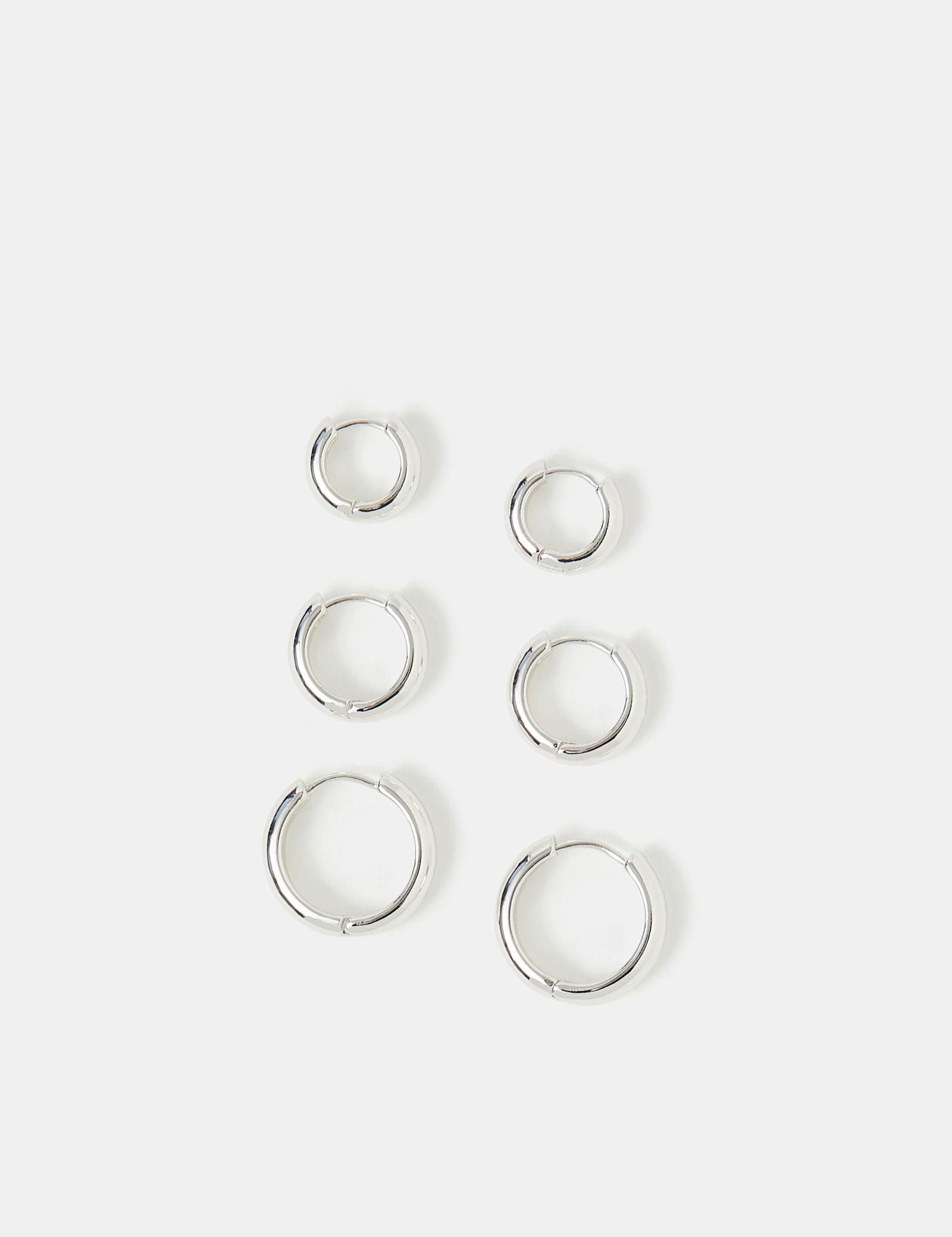 3 Pack Sterling Silver Plated Hoop Earrings - image 1