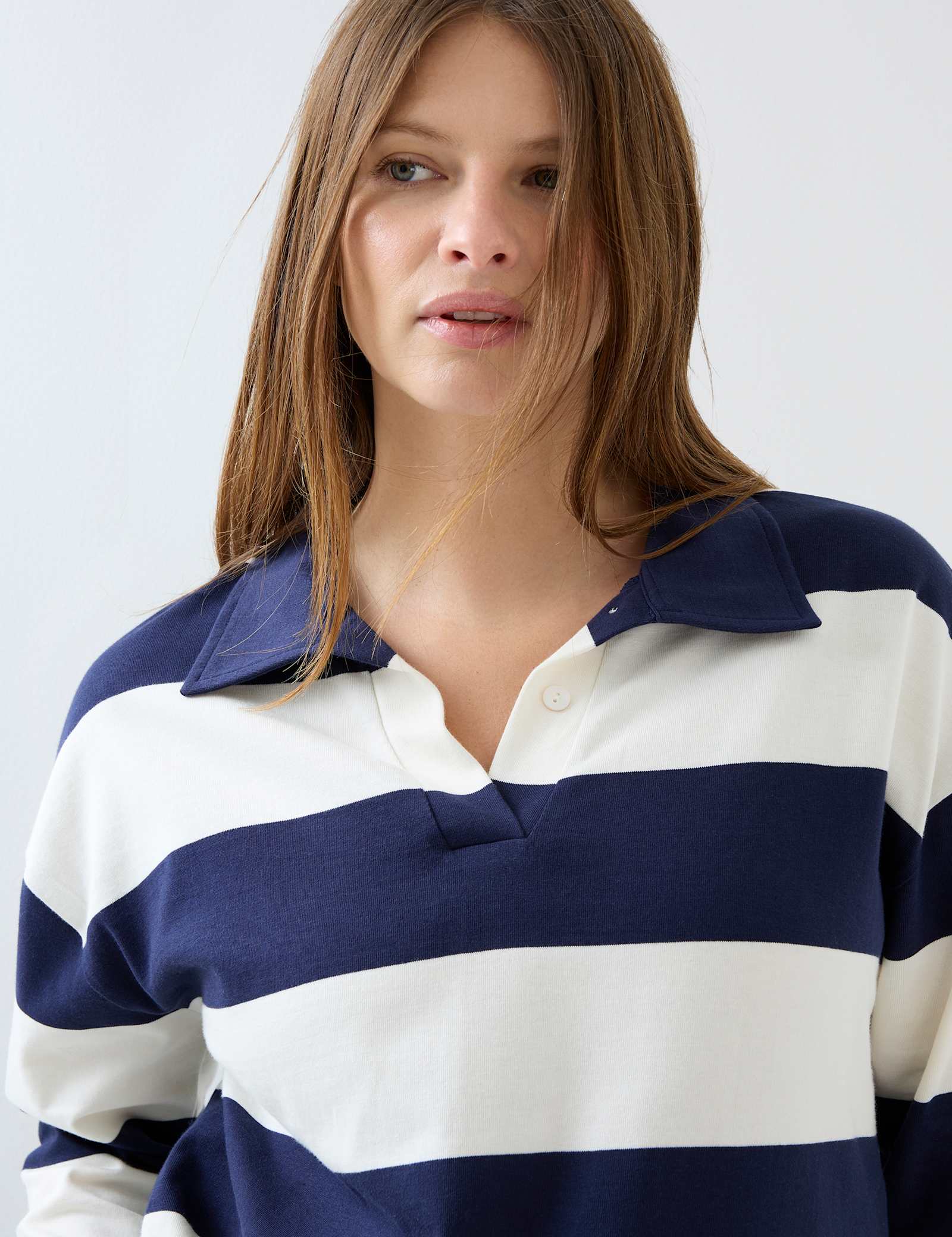 Maternity Pure Cotton Striped Rugby Top - image 2