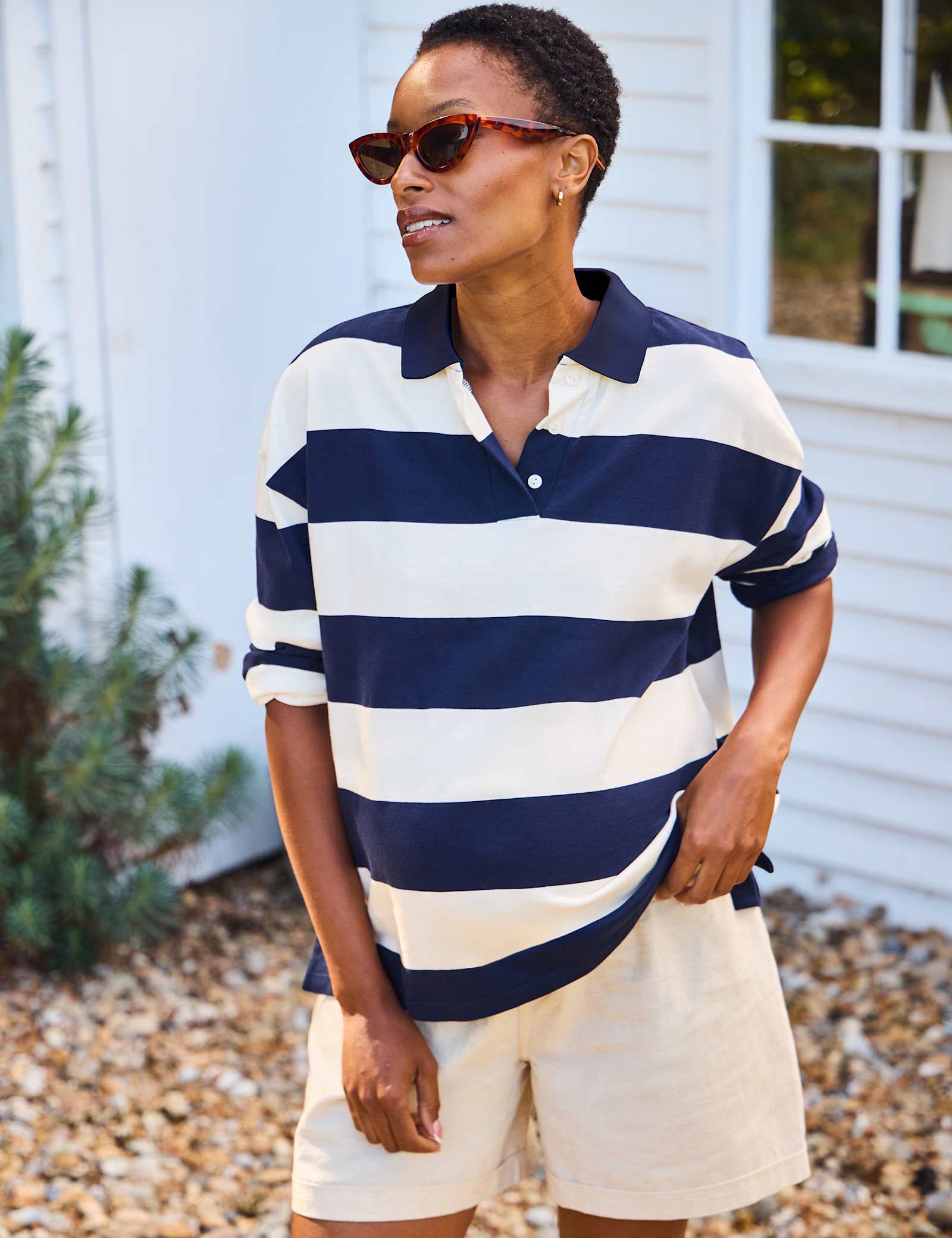 Maternity Pure Cotton Striped Rugby Top - image 5