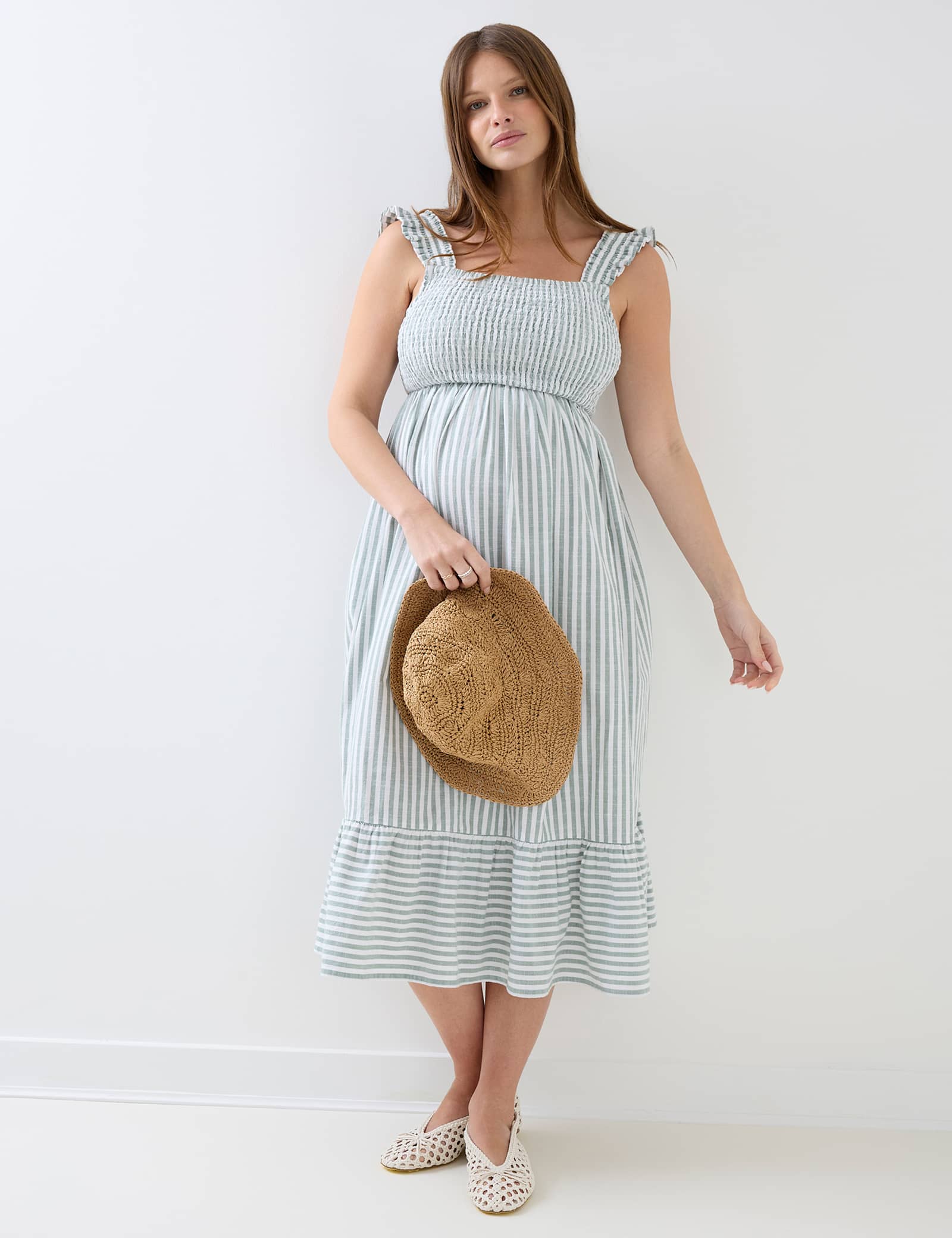 Maternity Pure Cotton Striped Midi Dress - image 2