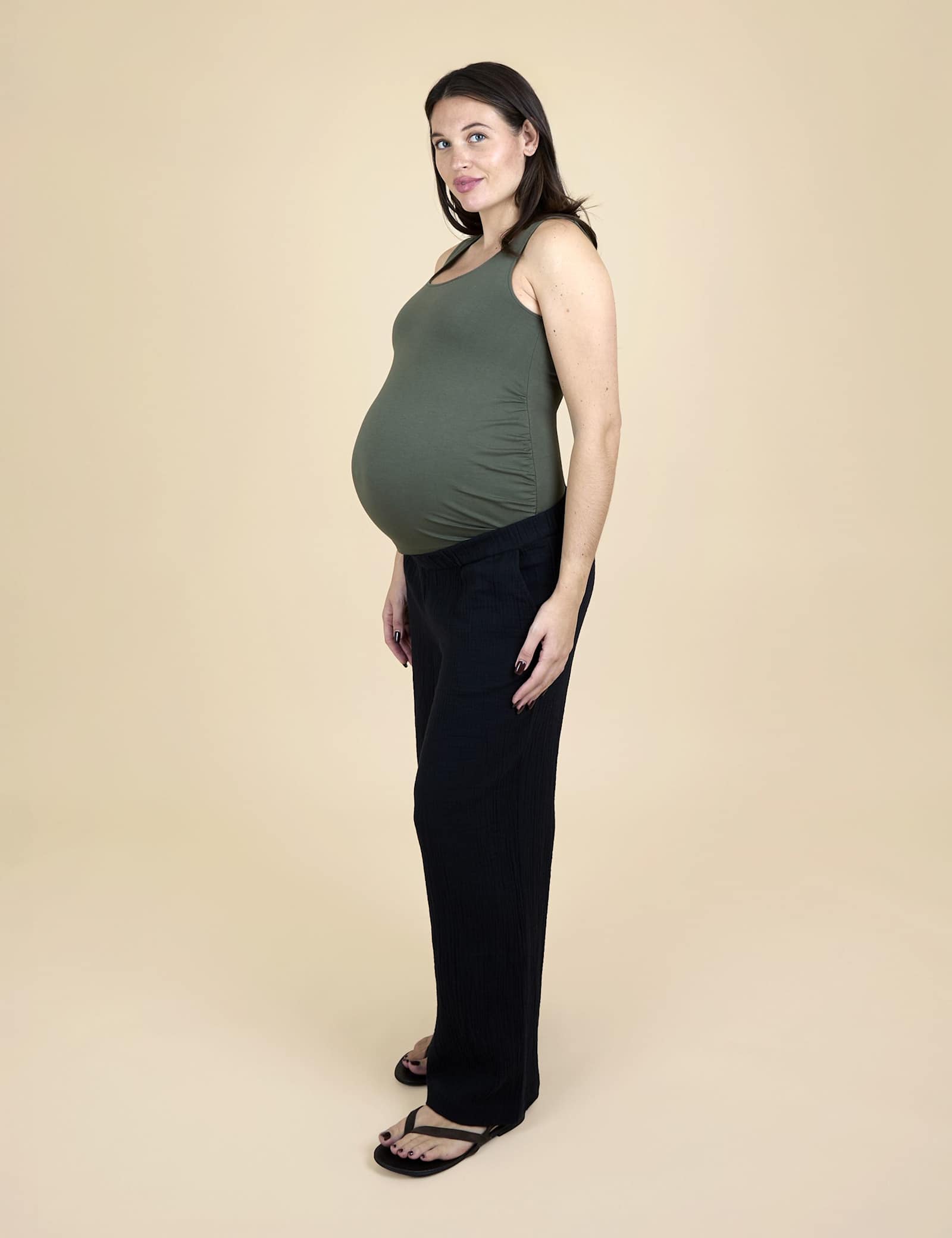 Maternity Pure Cotton Straight Leg Trousers - image 3