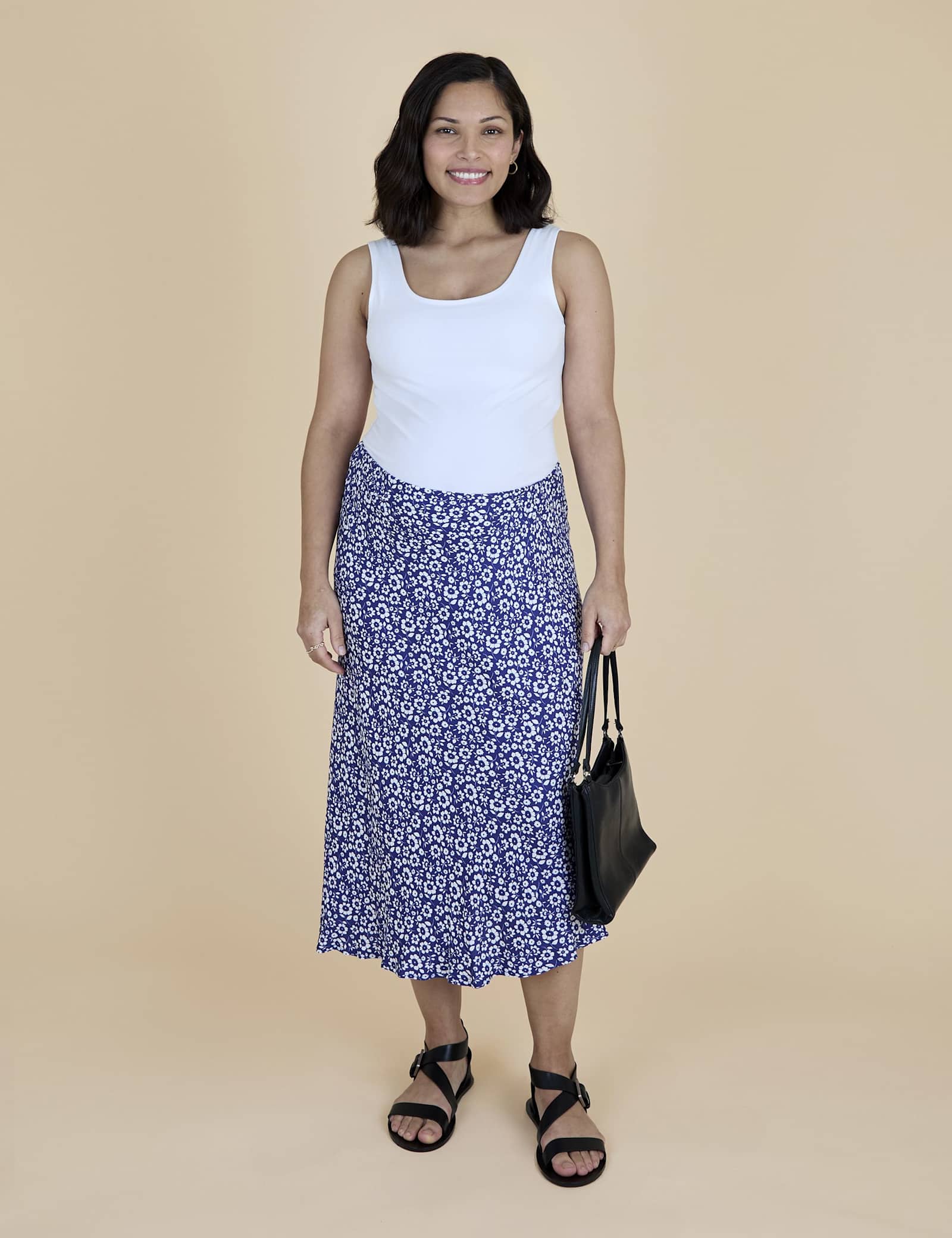 Maternity Floral Midi Slip Skirt - image 1