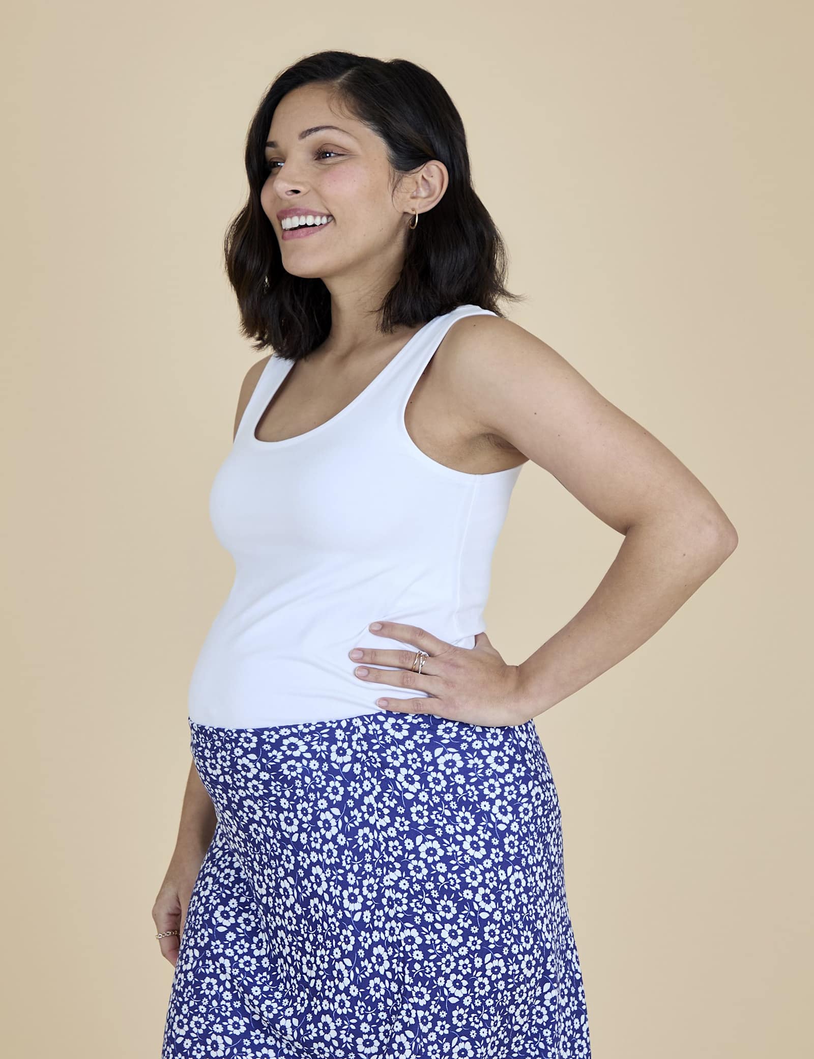 Maternity Floral Midi Slip Skirt - image 4