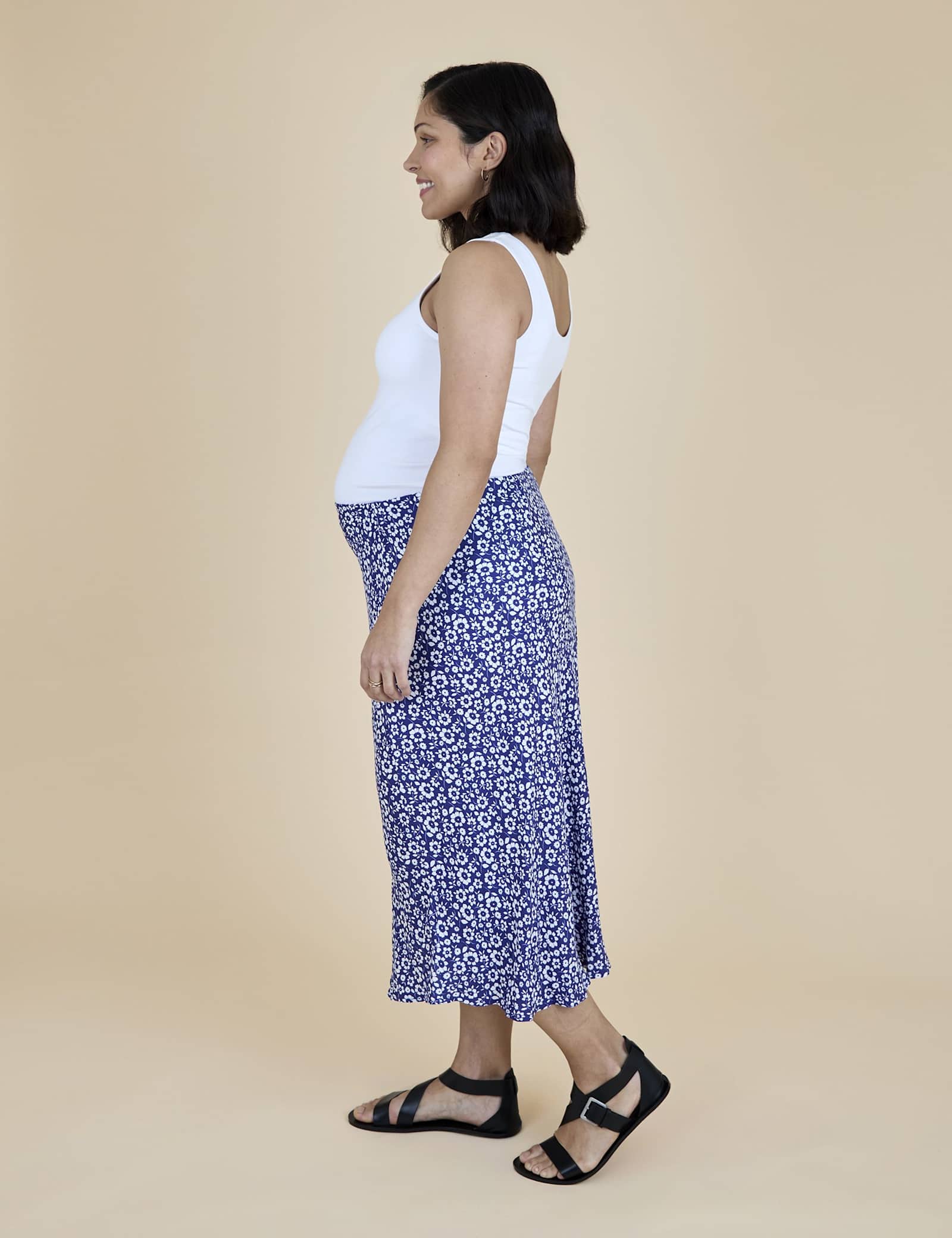 Maternity Floral Midi Slip Skirt - image 3