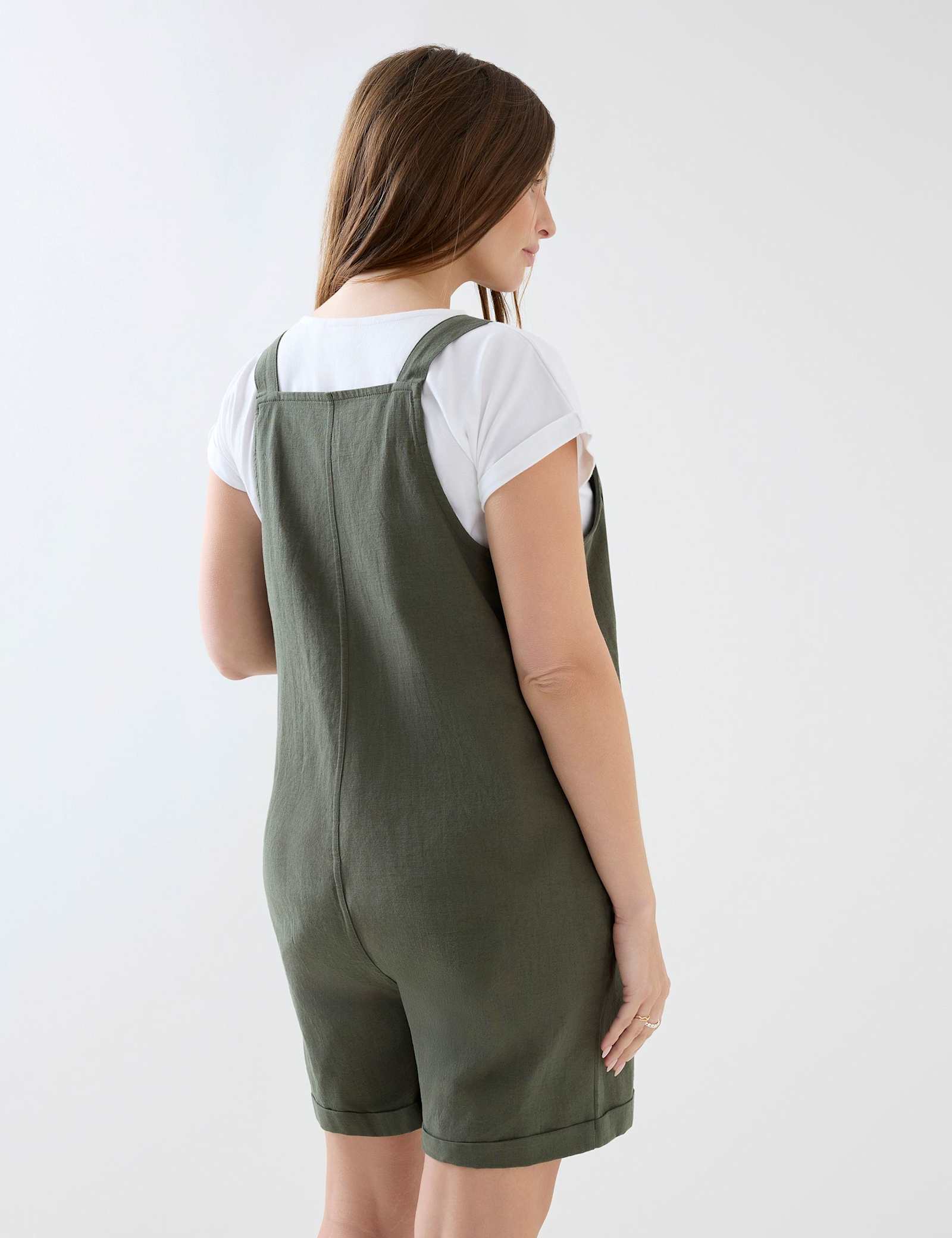 Short Maternity Dungarees with Linen - image 2
