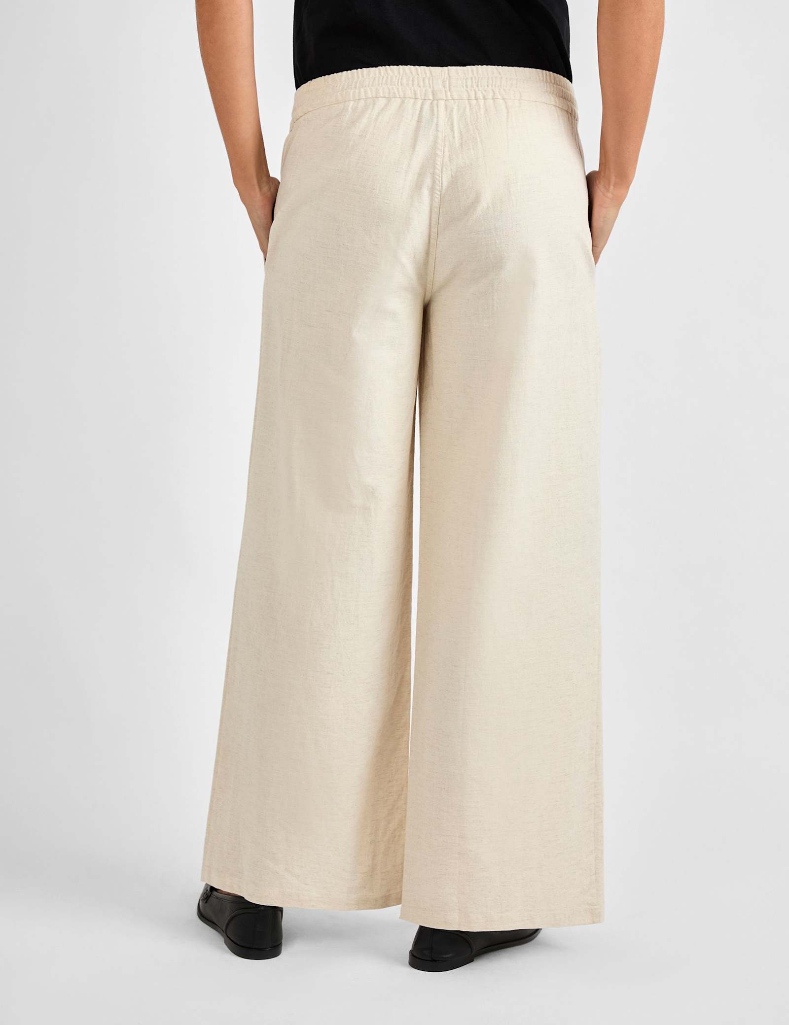 Maternity Cotton Rich Wide Leg Trousers with Linen - image 3