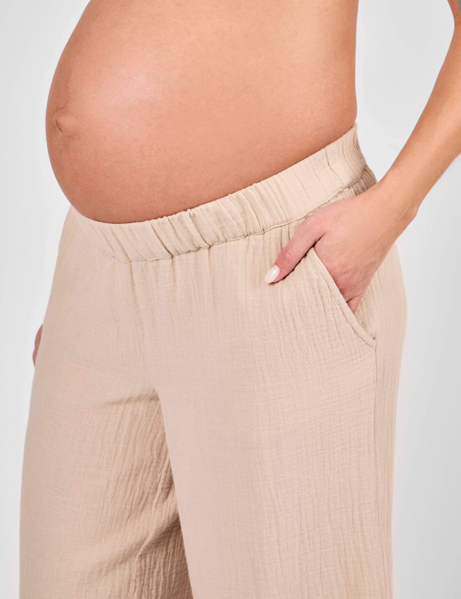 Maternity Pure Cotton Textured Trousers - image 4
