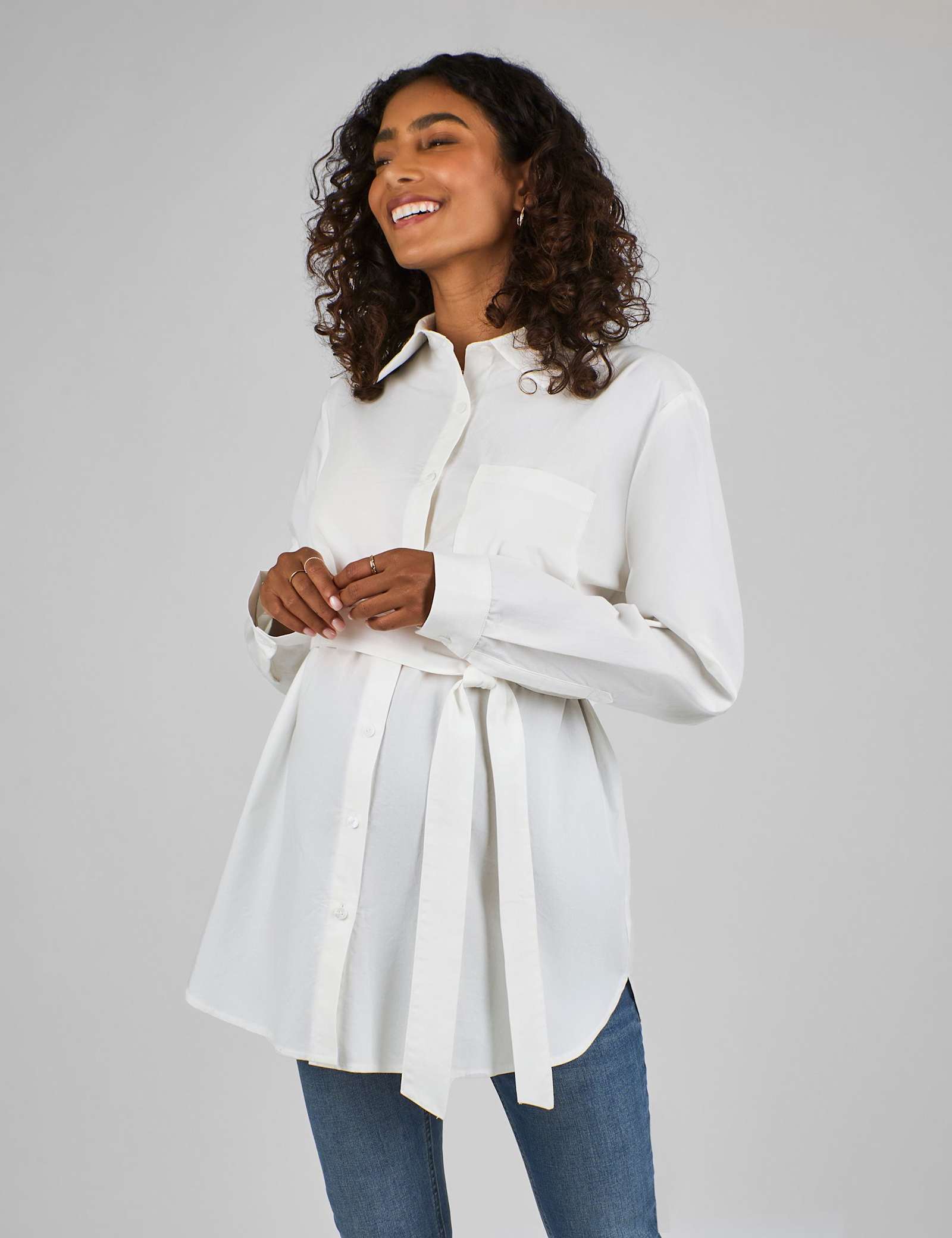 Maternity Cotton Rich Tie Front Blouse Shirt - image 4