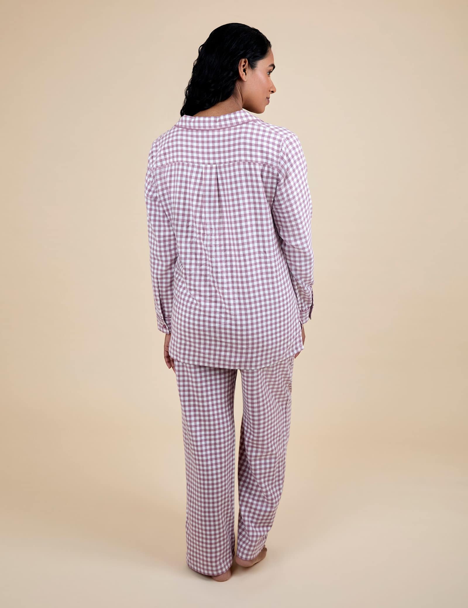 Maternity Pure Cotton Gingham Pyjama Set - image 3