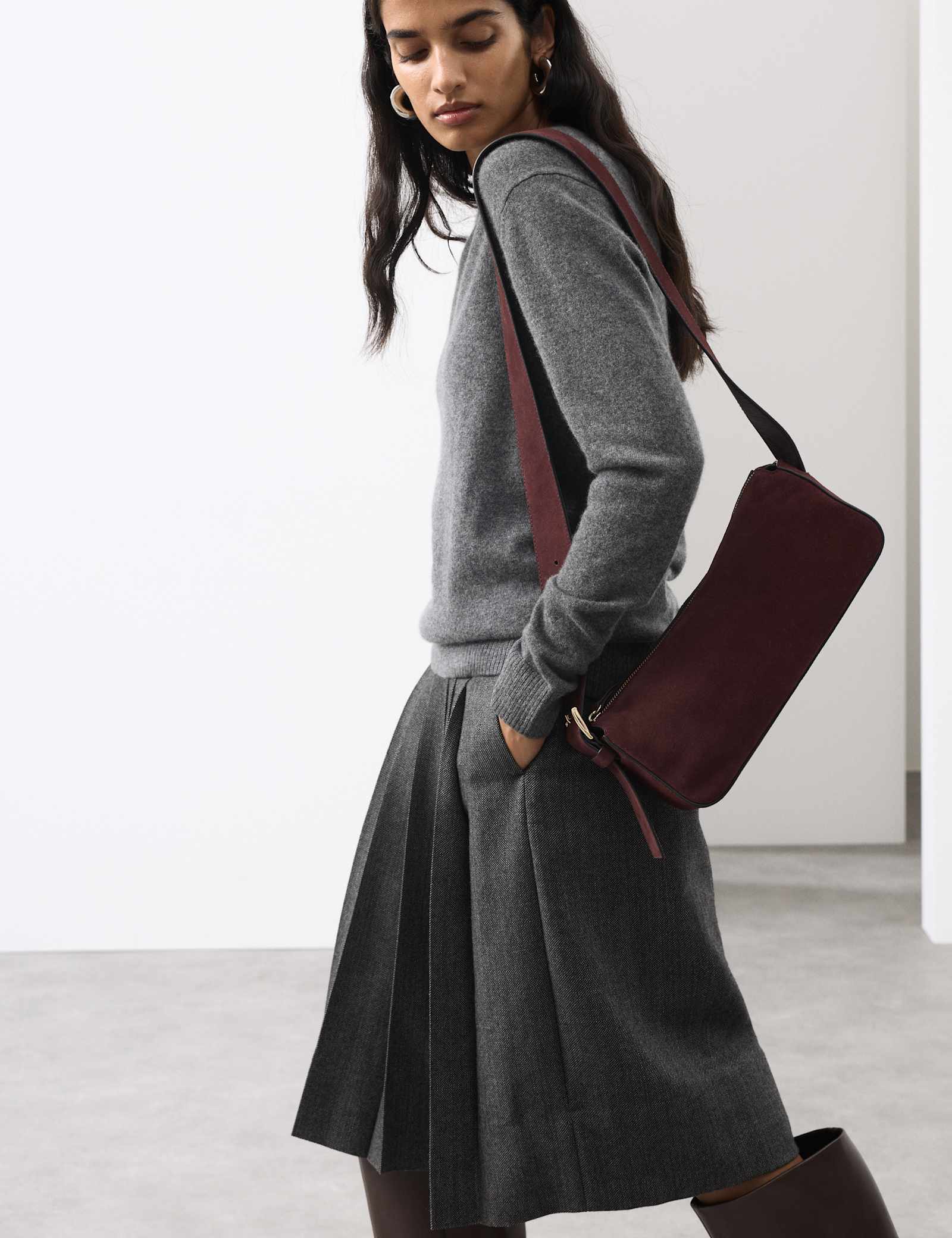 Suede Boxy Sling Bag - image 4
