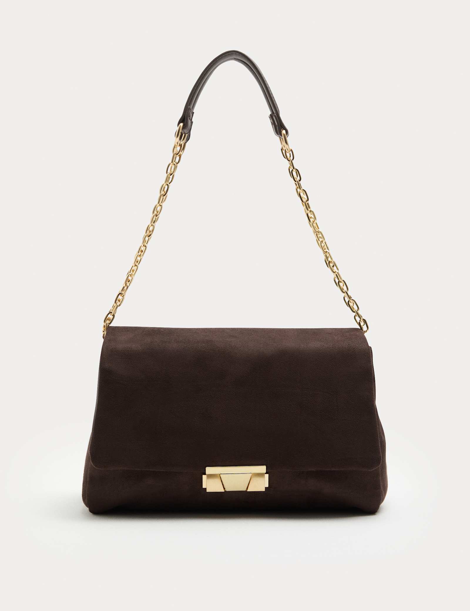Suedette Croc Effect Double Chain Shoulder Bag - image 1