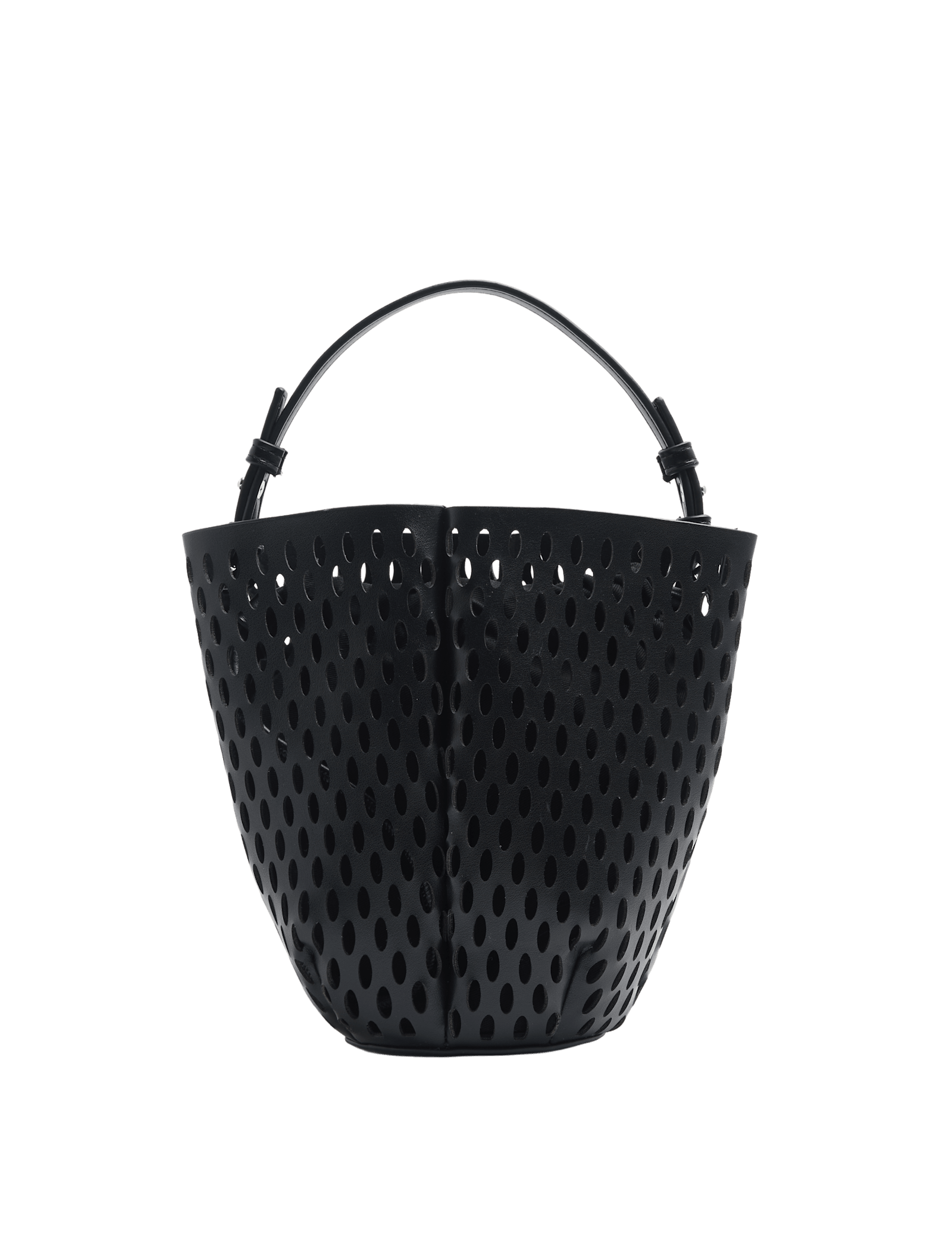 Faux Leather Laser Cut Tulip Bucket Bag QT - image 2