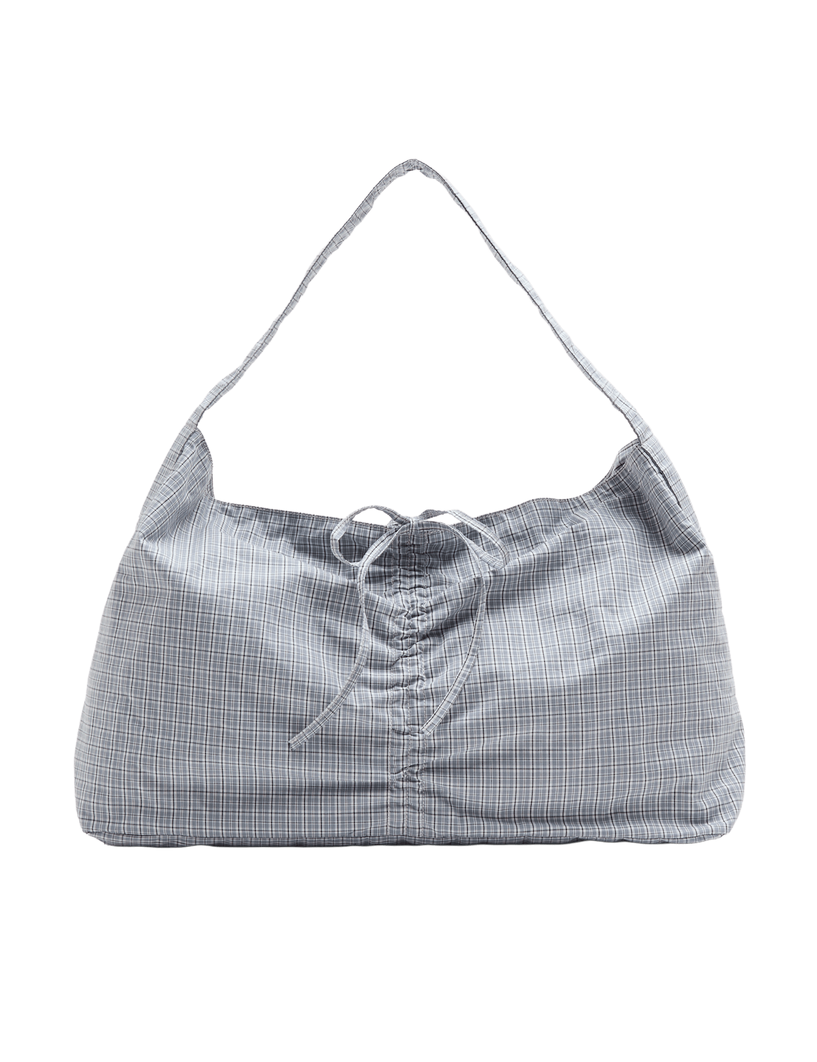 Checked Ruched Tie Shoulder Bag - image 4