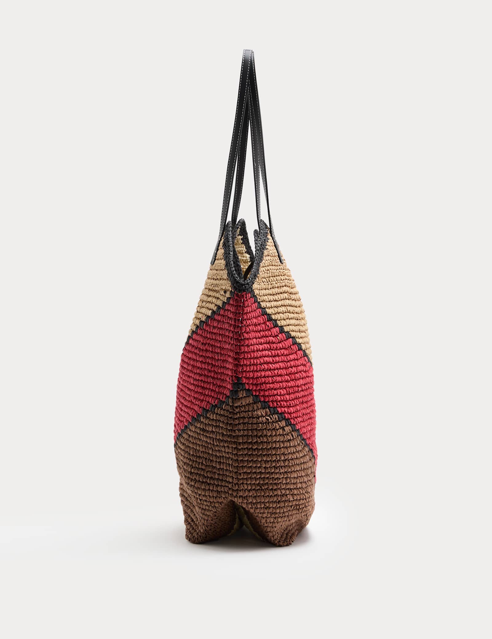 Straw Colour Block Shoulder Bag - image 5