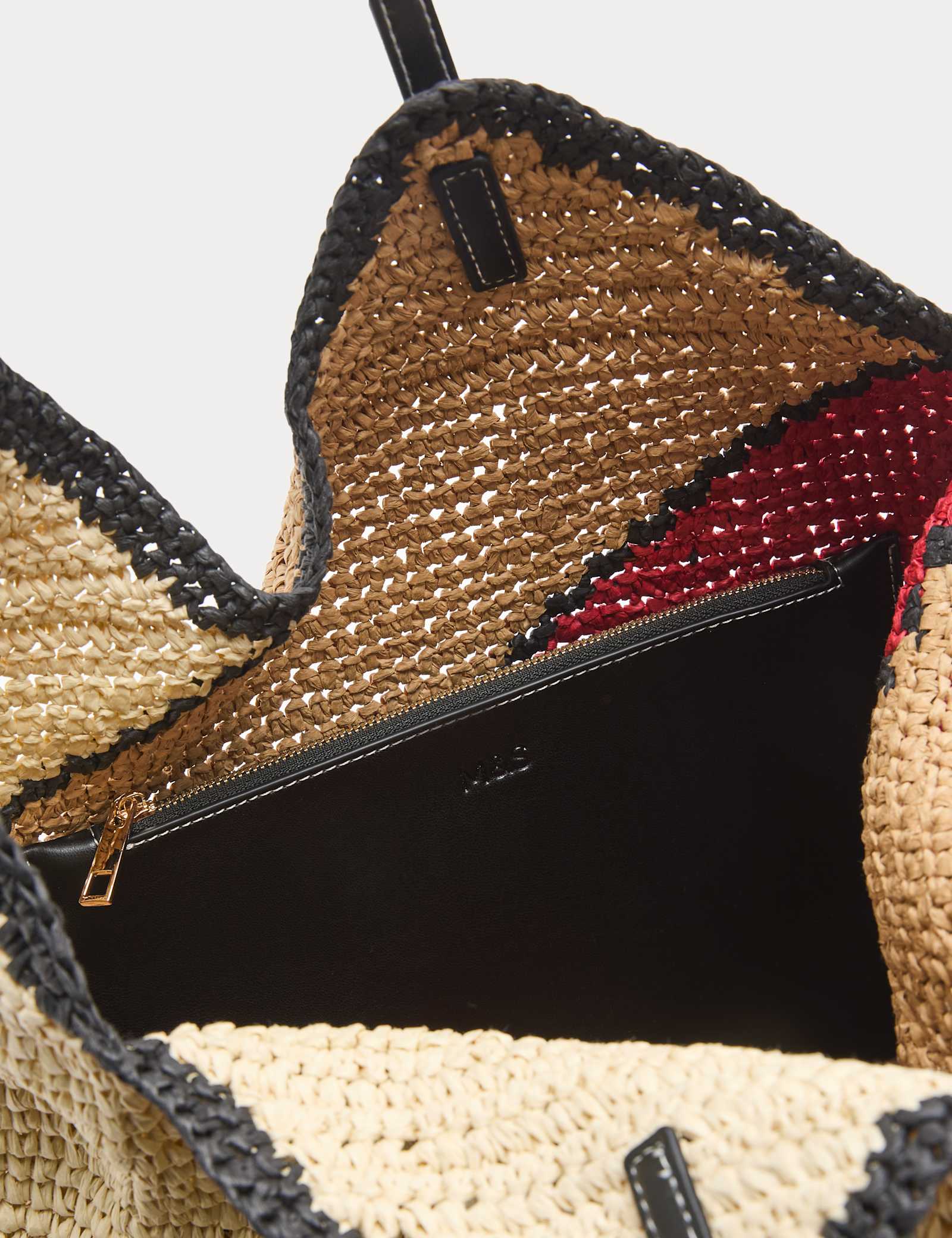 Straw Colour Block Shoulder Bag - image 3