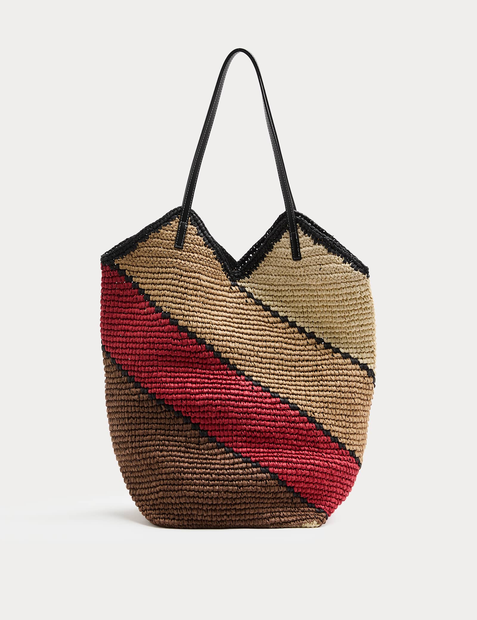 Straw Colour Block Shoulder Bag - image 1