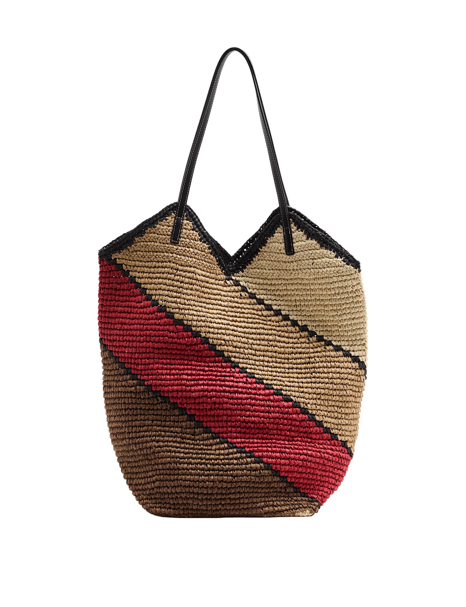 Straw Colour Block Shoulder Bag - image 2