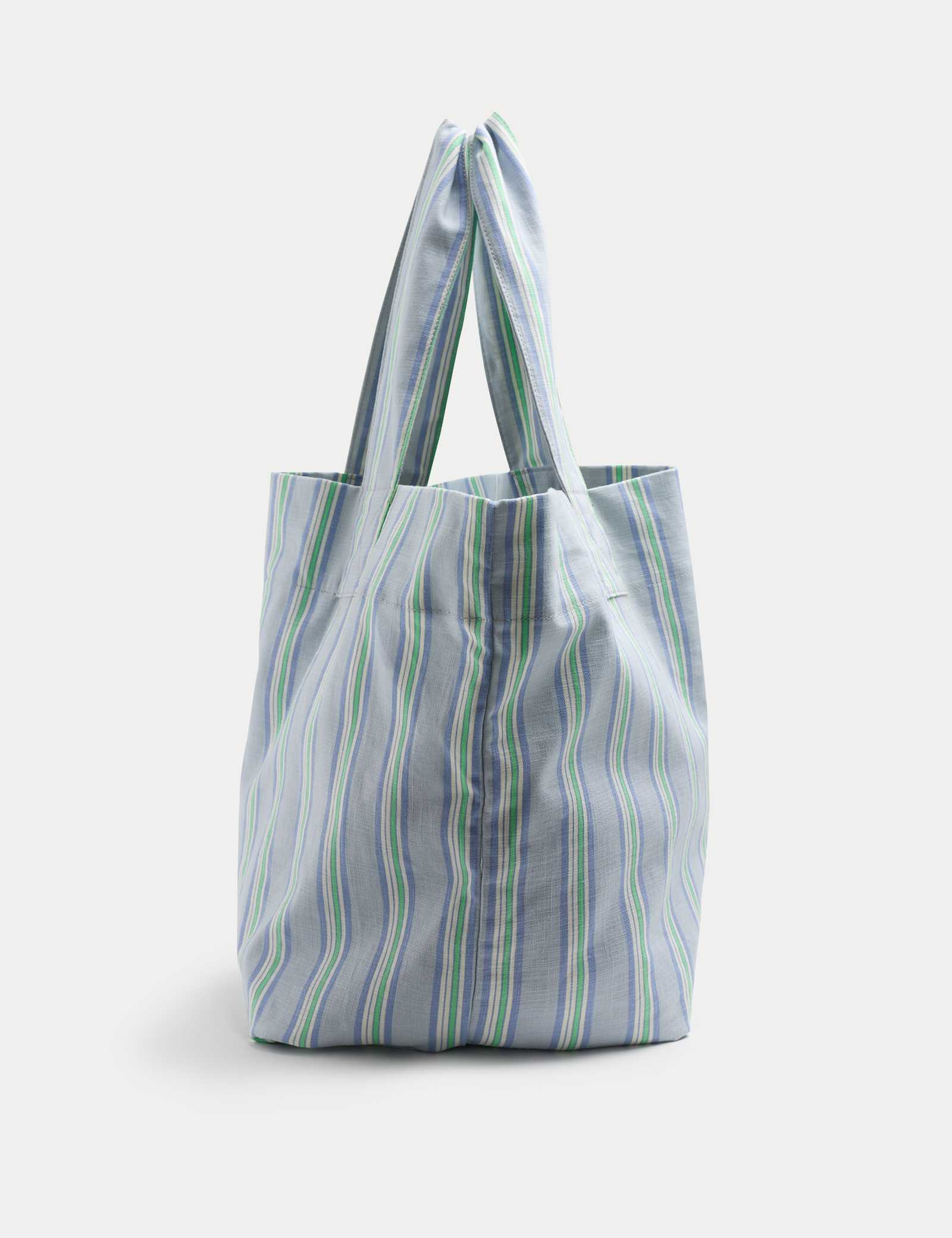 Pure Cotton Striped Shopper - image 4