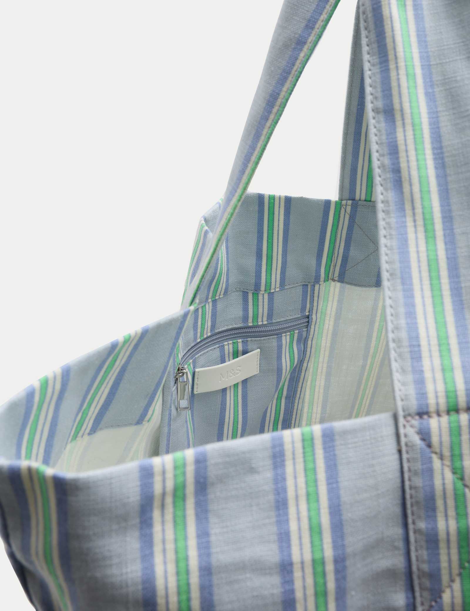 Pure Cotton Striped Shopper - image 5