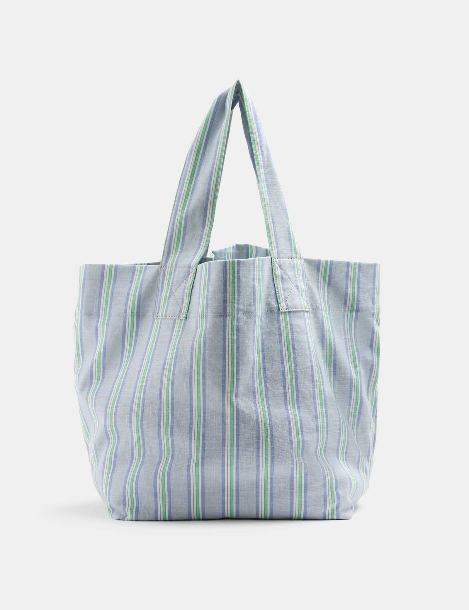 Pure Cotton Striped Shopper - image 2
