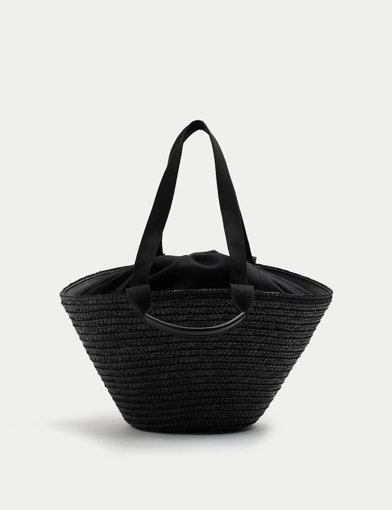 Straw Drawstring Bucket Bag - image 1