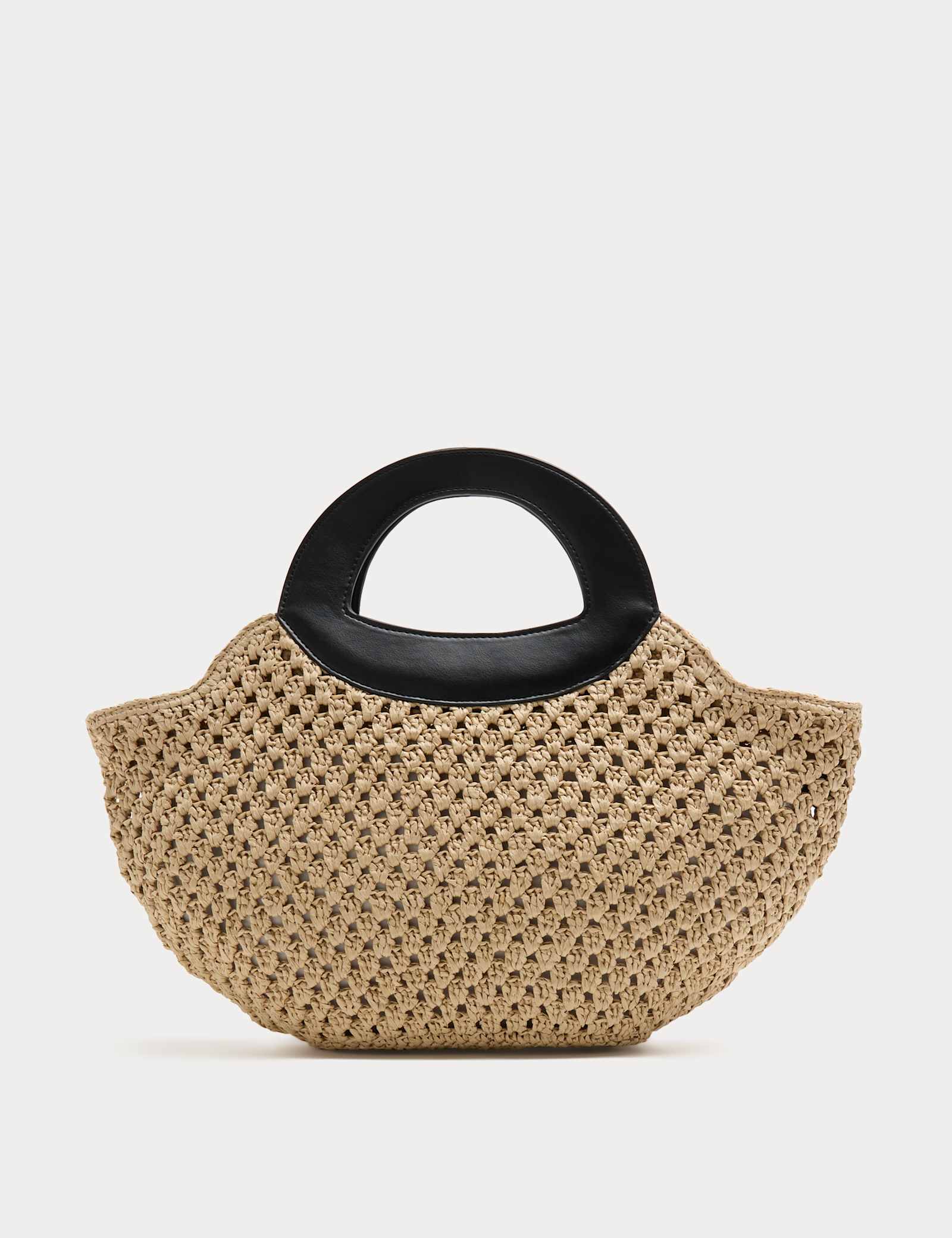 Straw Ring Detail Basket Tote - image 1