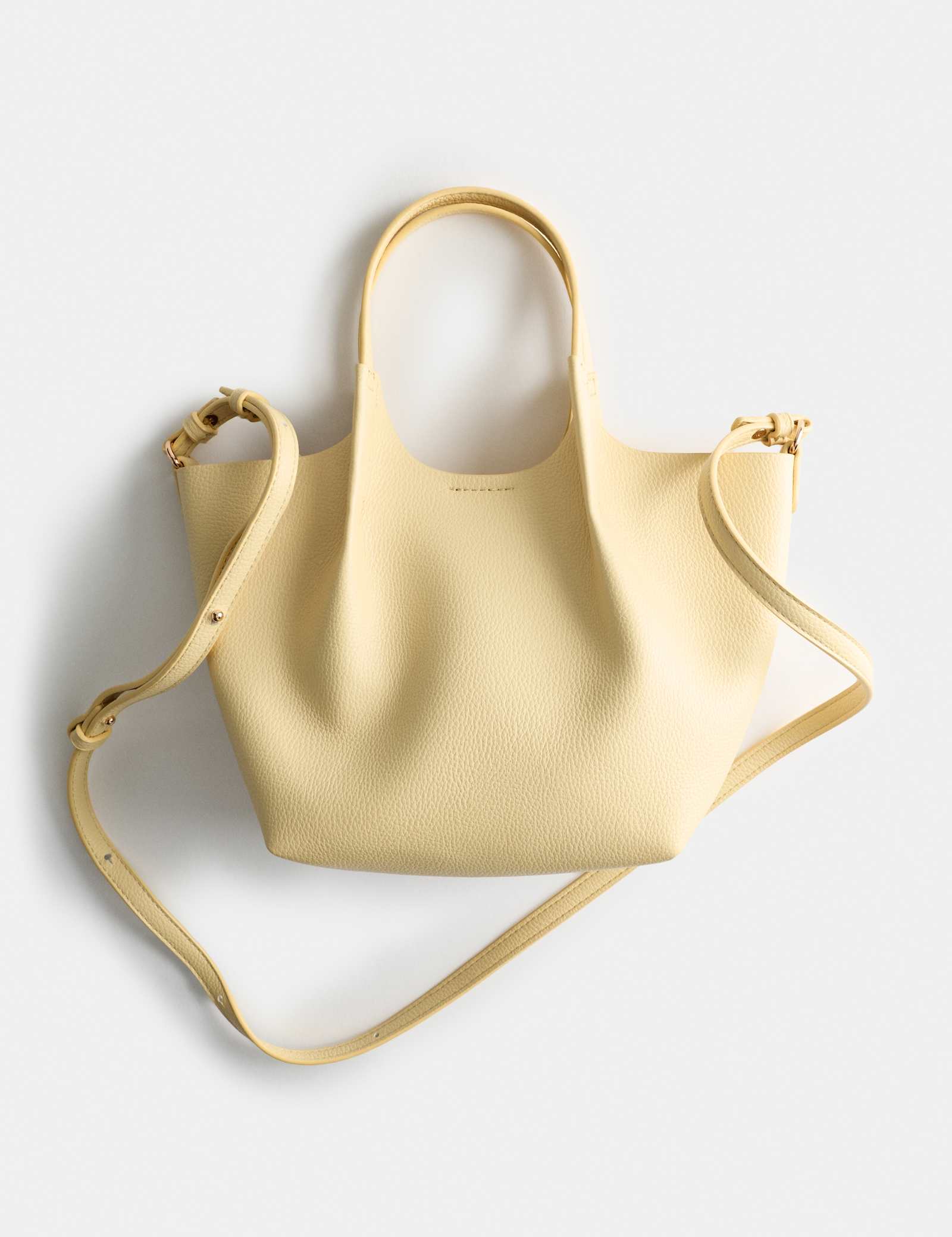 Faux Leather Pinched Mini Tote Bag - image 2